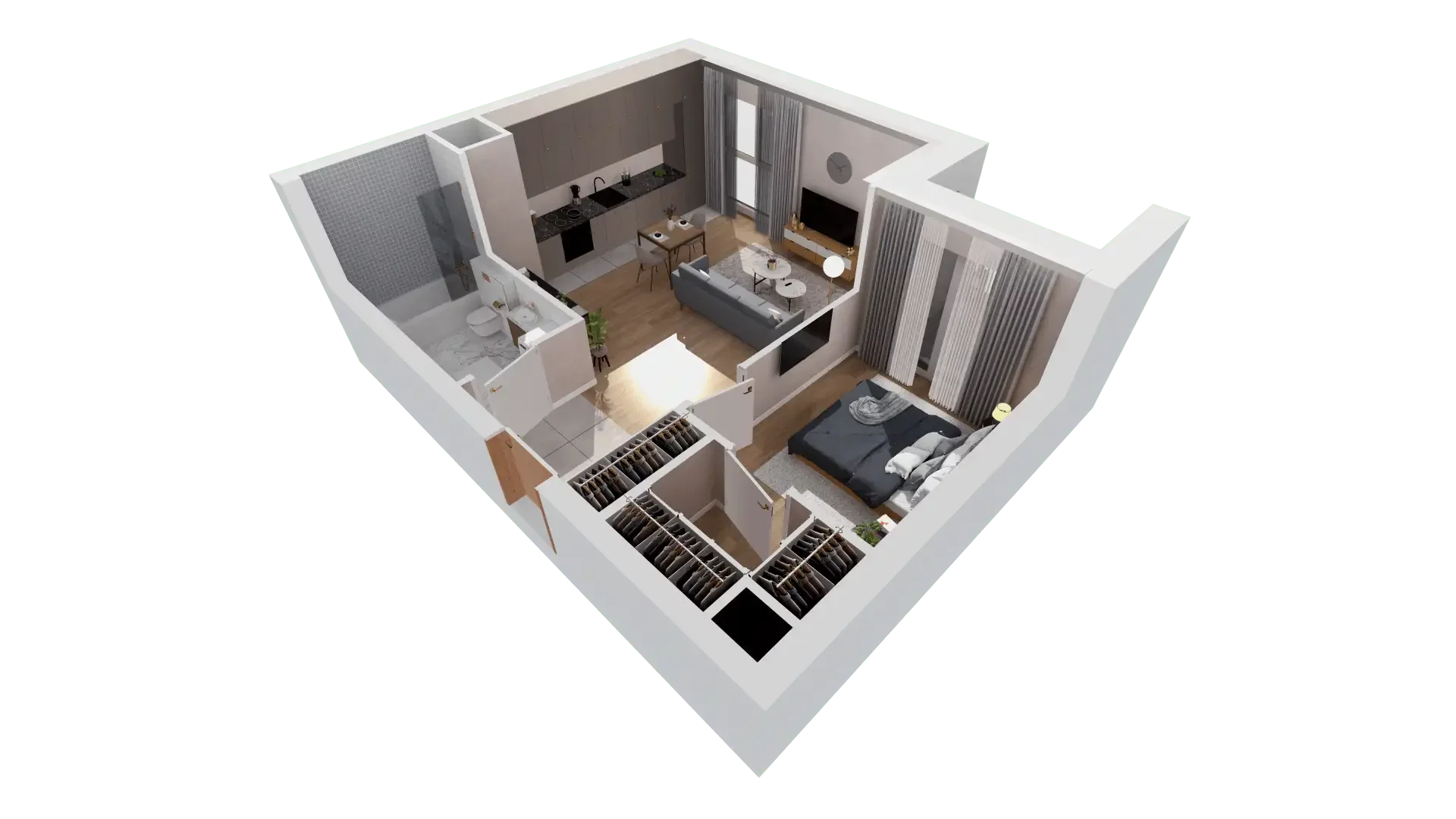 Mieszkanie 47,76 m², piętro 1, oferta nr 3B.1.67, Francuska Park VIII, Katowice, Osiedle Paderewskiego-Muchowiec, Muchowiec, ul. Szybowcowa