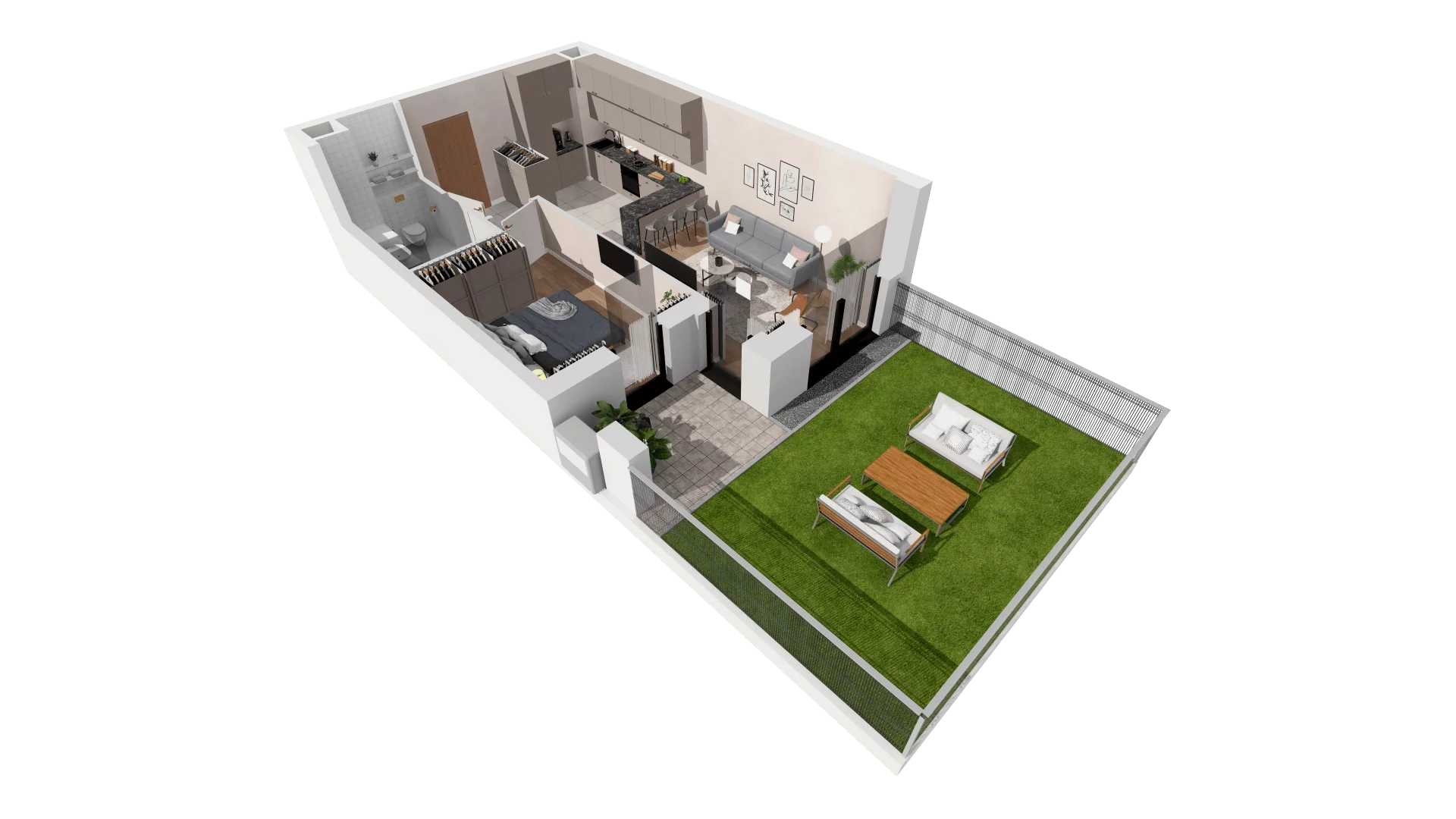 Mieszkanie 43,29 m², parter, oferta nr B1-00-1A, Francuska Park, Katowice, Osiedle Paderewskiego-Muchowiec, Muchowiec, ul. Szybowcowa