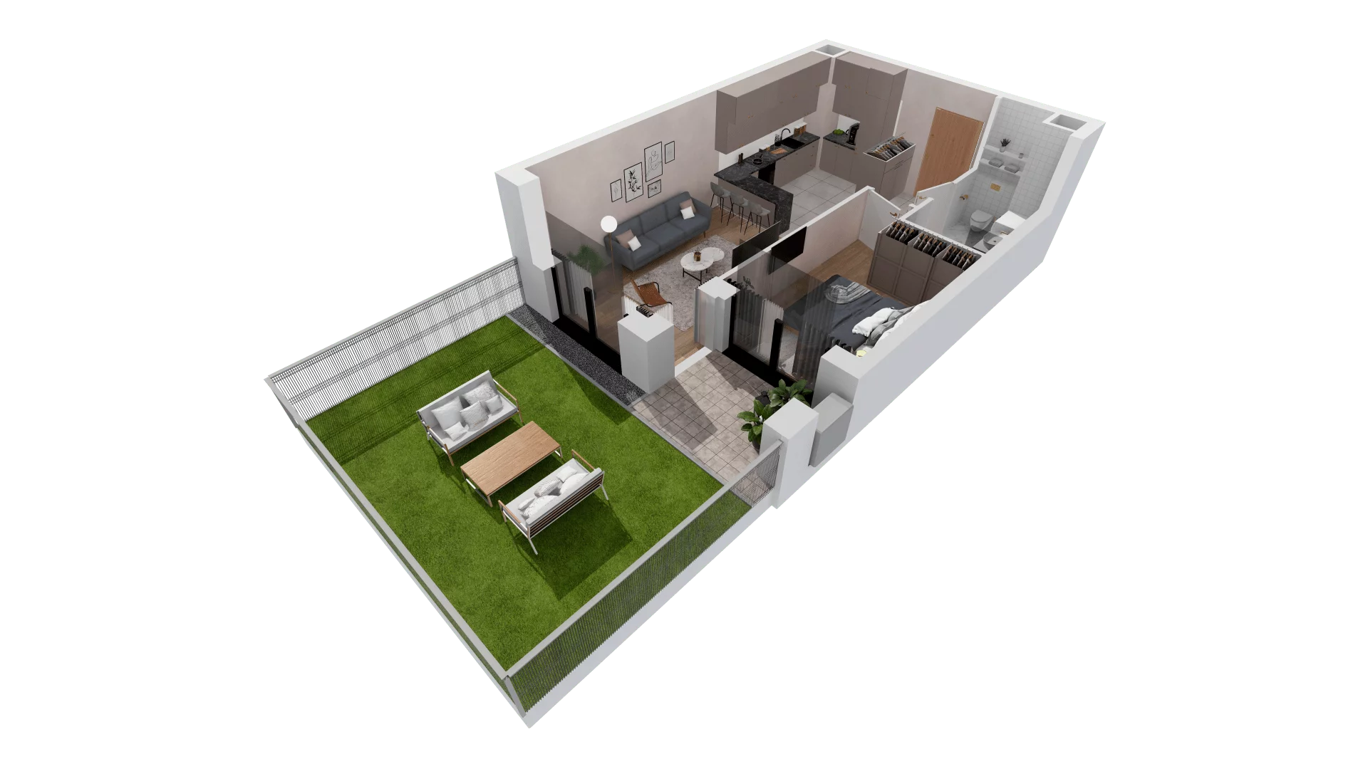 Mieszkanie 43,11 m², parter, oferta nr B1-00-2A, Francuska Park, Katowice, Osiedle Paderewskiego-Muchowiec, Muchowiec, ul. Szybowcowa