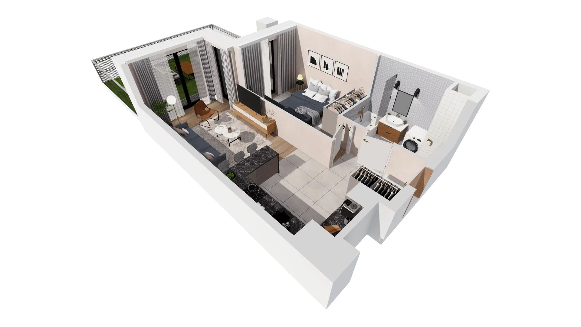 Mieszkanie 42,34 m², parter, oferta nr B1-00-5A, Francuska Park, Katowice, Osiedle Paderewskiego-Muchowiec, Muchowiec, ul. Szybowcowa