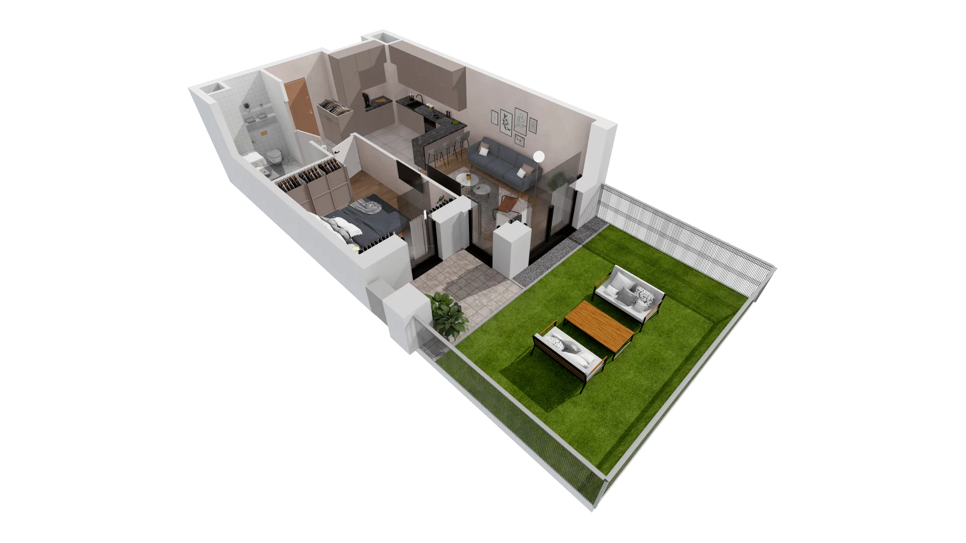 Mieszkanie 42,34 m², parter, oferta nr B1-00-5A, Francuska Park, Katowice, Osiedle Paderewskiego-Muchowiec, Muchowiec, ul. Szybowcowa