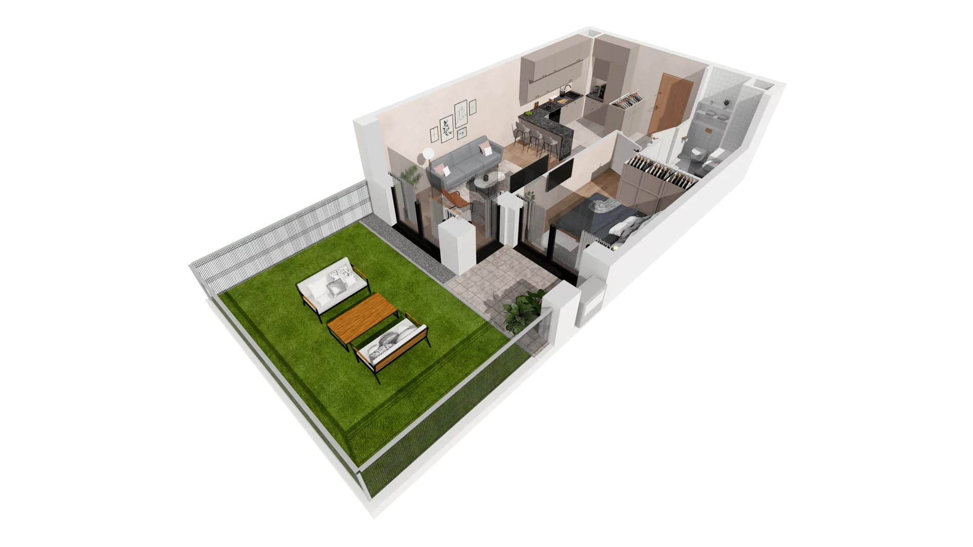 Mieszkanie 43,17 m², parter, oferta nr B1-00-6A, Francuska Park, Katowice, Osiedle Paderewskiego-Muchowiec, Muchowiec, ul. Szybowcowa