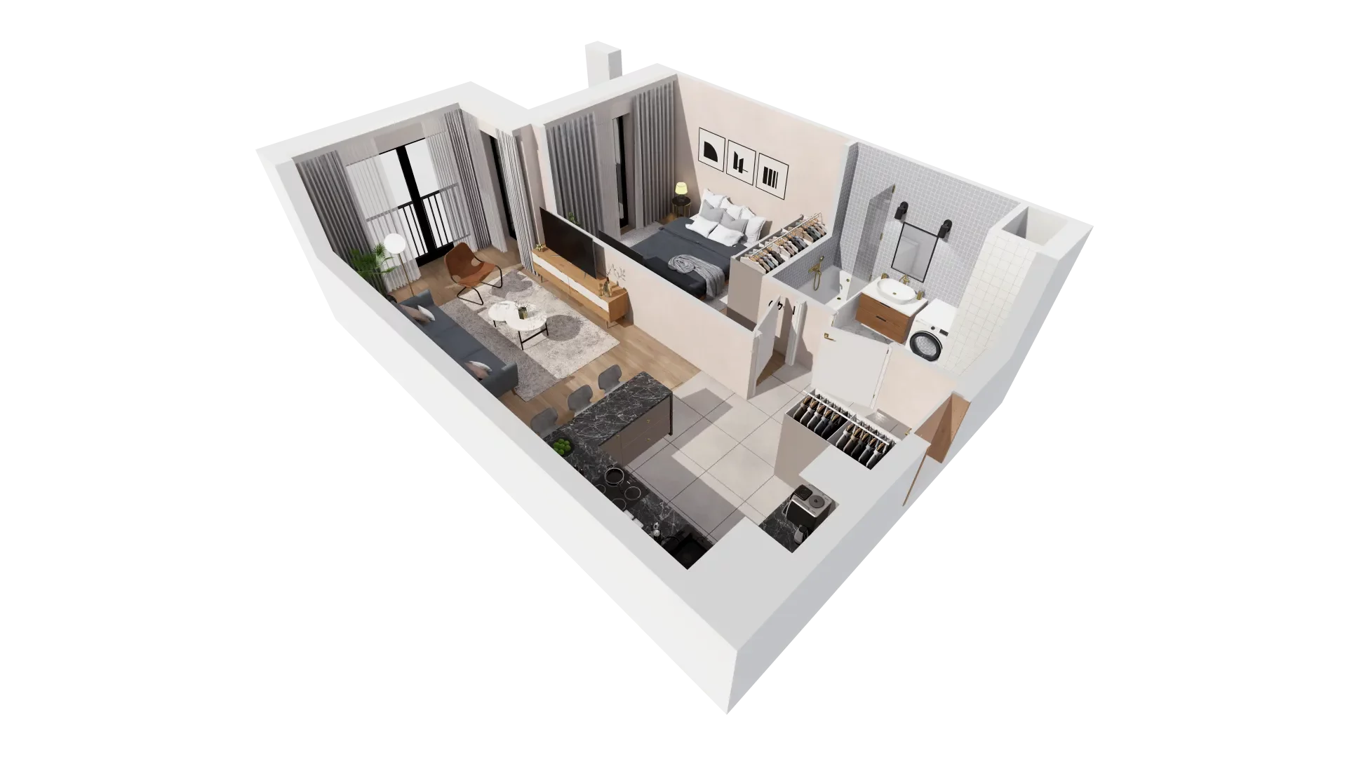 Mieszkanie 43,27 m², piętro 1, oferta nr B1-01-14A, Francuska Park, Katowice, Osiedle Paderewskiego-Muchowiec, Muchowiec, ul. Szybowcowa