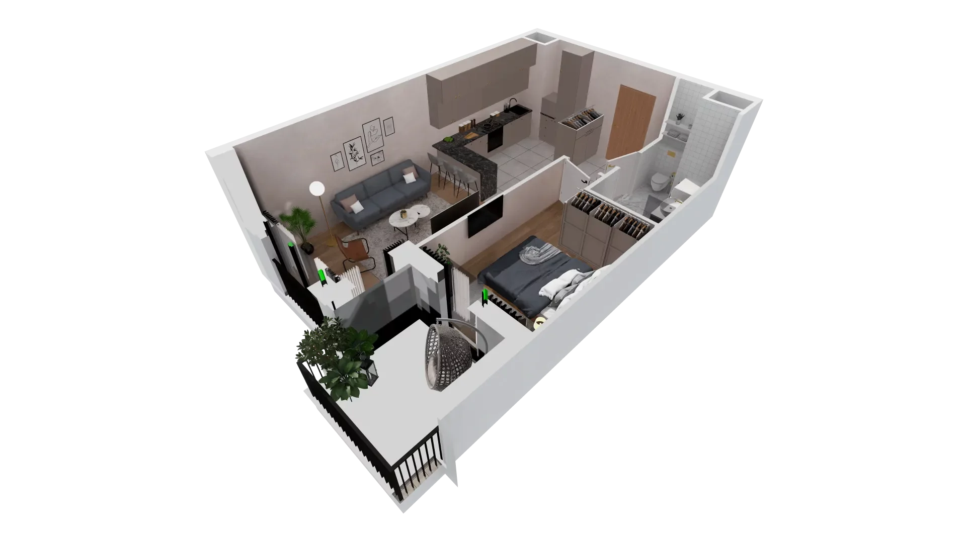 Mieszkanie 43,08 m², piętro 4, oferta nr B1-04-39A, Francuska Park, Katowice, Osiedle Paderewskiego-Muchowiec, Muchowiec, ul. Szybowcowa