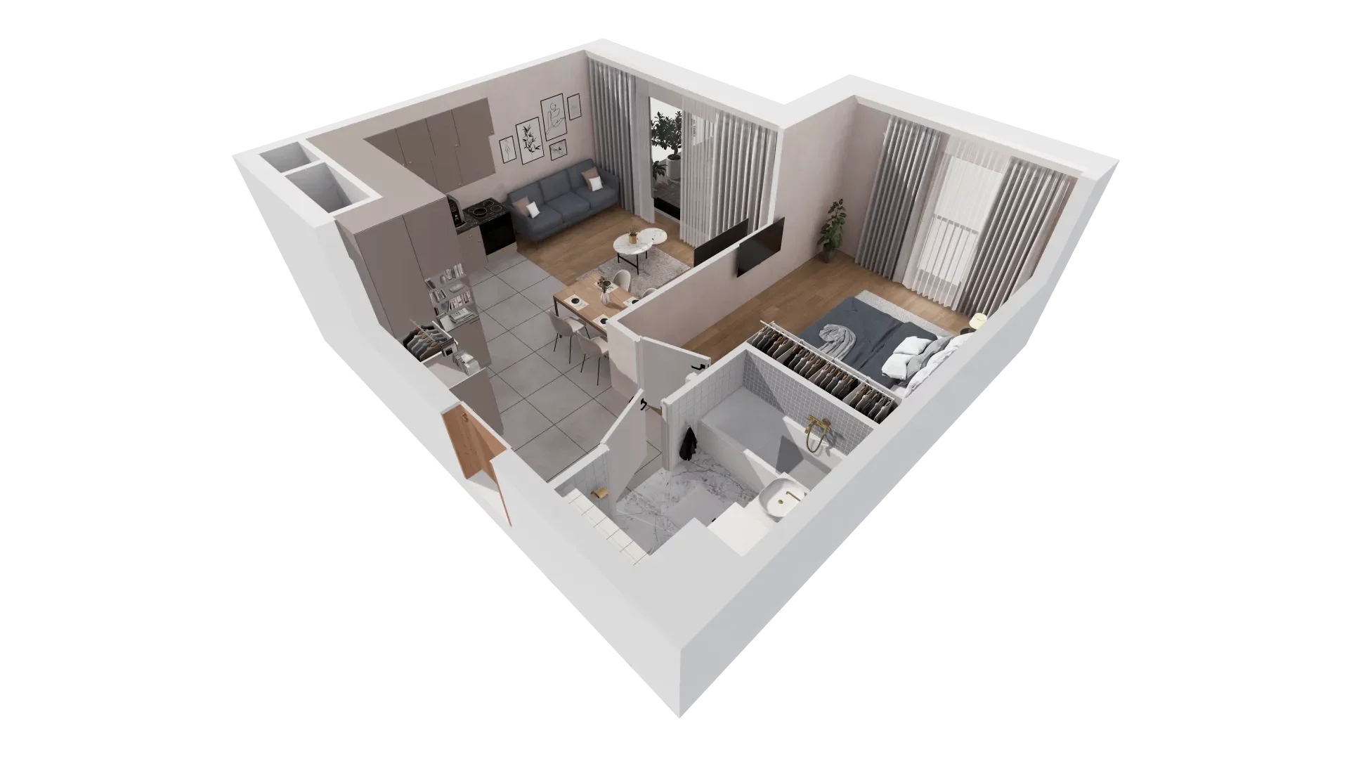 Mieszkanie 43,57 m², piętro 3, oferta nr B2-03-15A, Francuska Park, Katowice, Osiedle Paderewskiego-Muchowiec, Muchowiec, ul. Szybowcowa