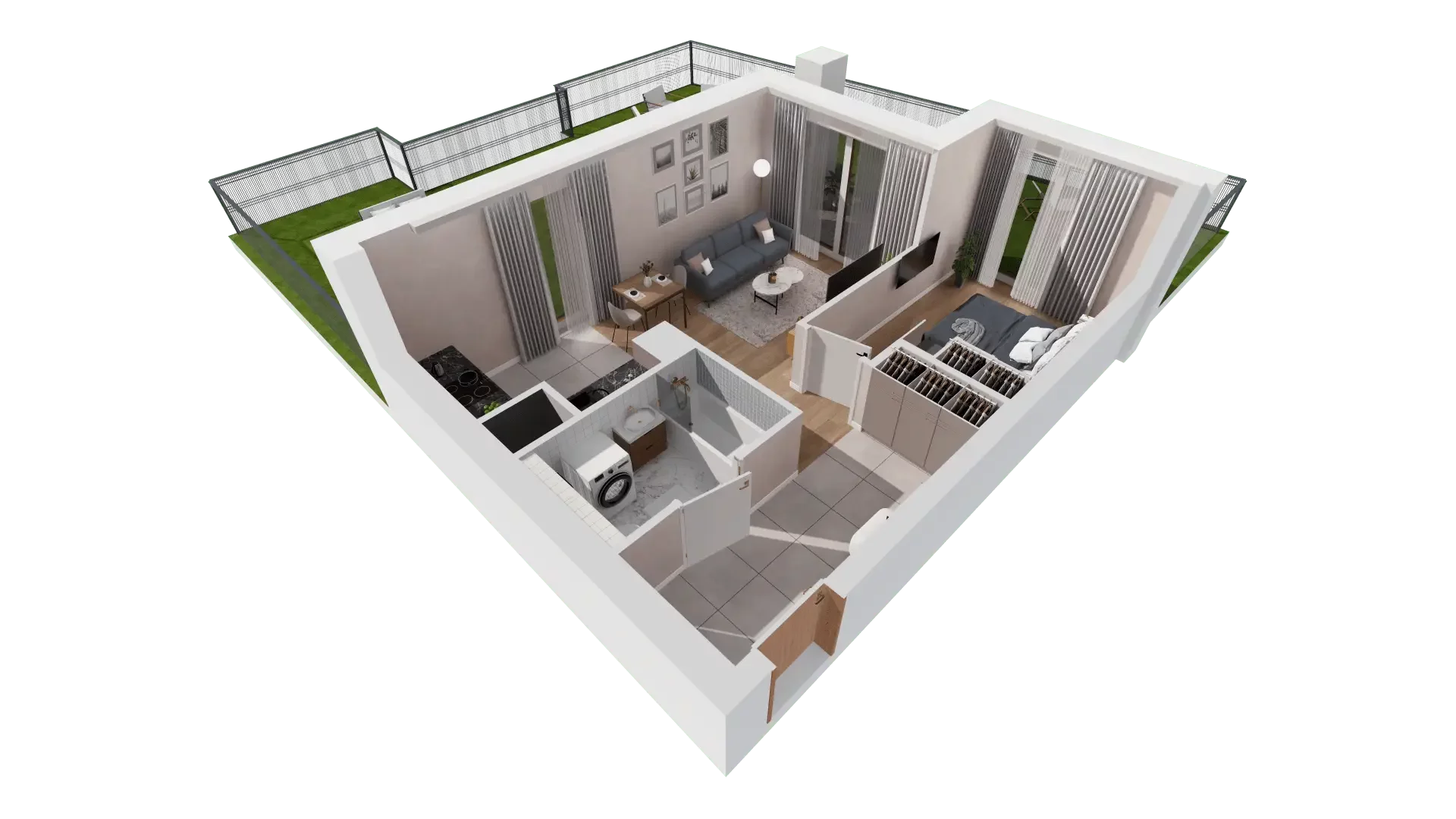 2 pokoje, mieszkanie 44,46 m², parter, oferta nr 1A.0.03, Francuska Park VIIIB, Katowice, Osiedle Paderewskiego-Muchowiec, Muchowiec, ul. Szybowcowa