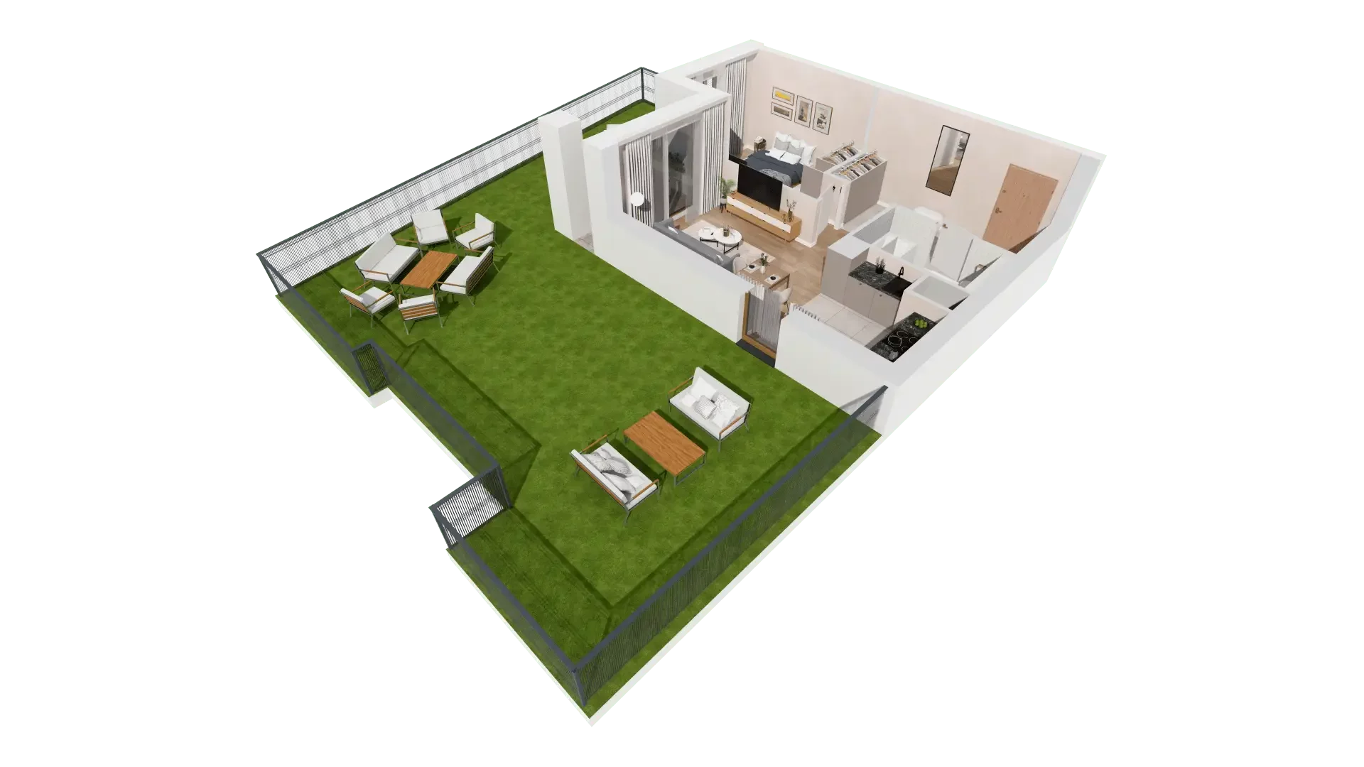 2 pokoje, mieszkanie 44,46 m², parter, oferta nr 1A.0.03, Francuska Park VIIIB, Katowice, Osiedle Paderewskiego-Muchowiec, Muchowiec, ul. Szybowcowa