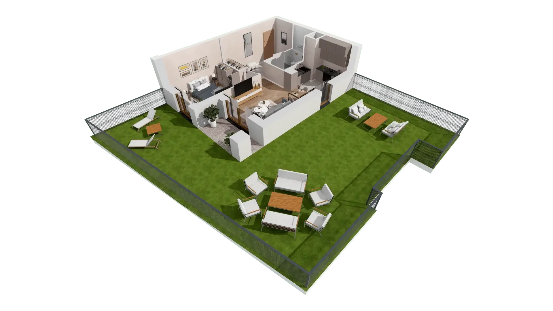 2 pokoje, mieszkanie 44,46 m², parter, oferta nr 1A.0.03, Francuska Park VIIIB, Katowice, Osiedle Paderewskiego-Muchowiec, Muchowiec, ul. Szybowcowa