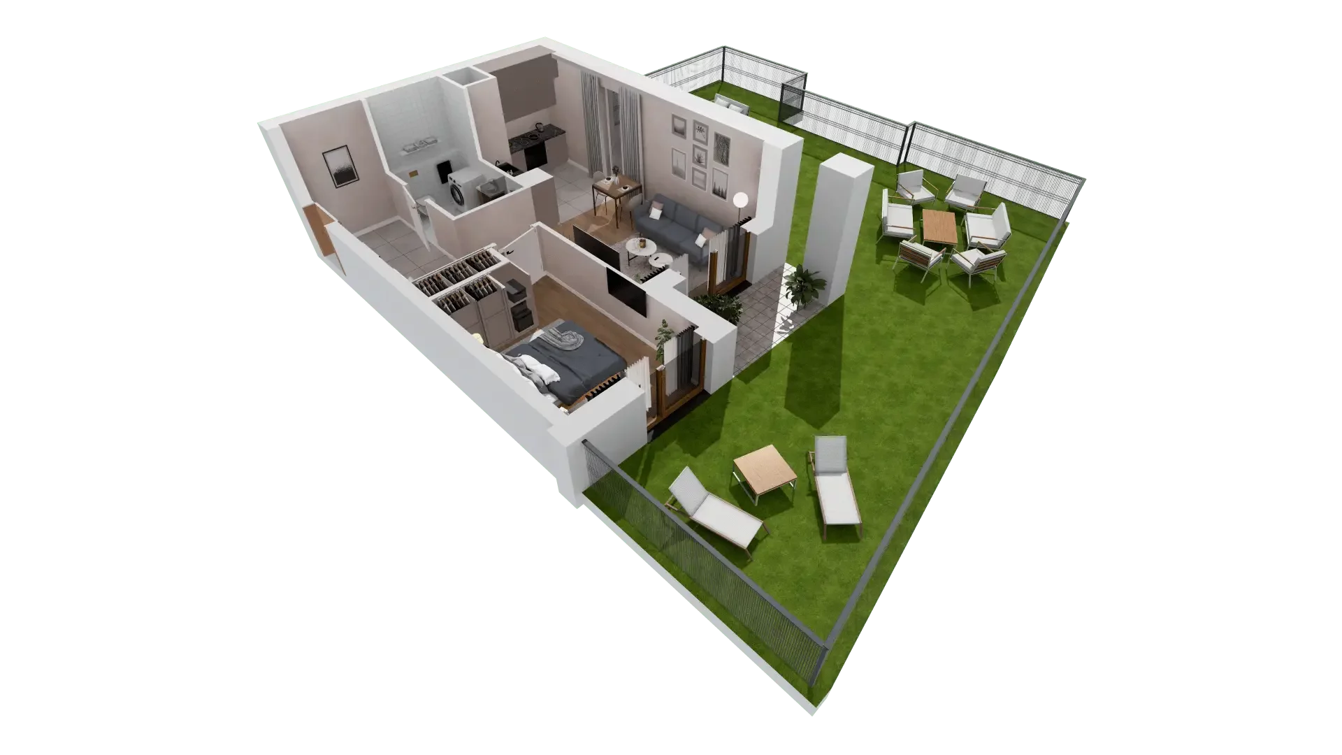 2 pokoje, mieszkanie 44,46 m², parter, oferta nr 1A.0.03, Francuska Park VIIIB, Katowice, Osiedle Paderewskiego-Muchowiec, Muchowiec, ul. Szybowcowa