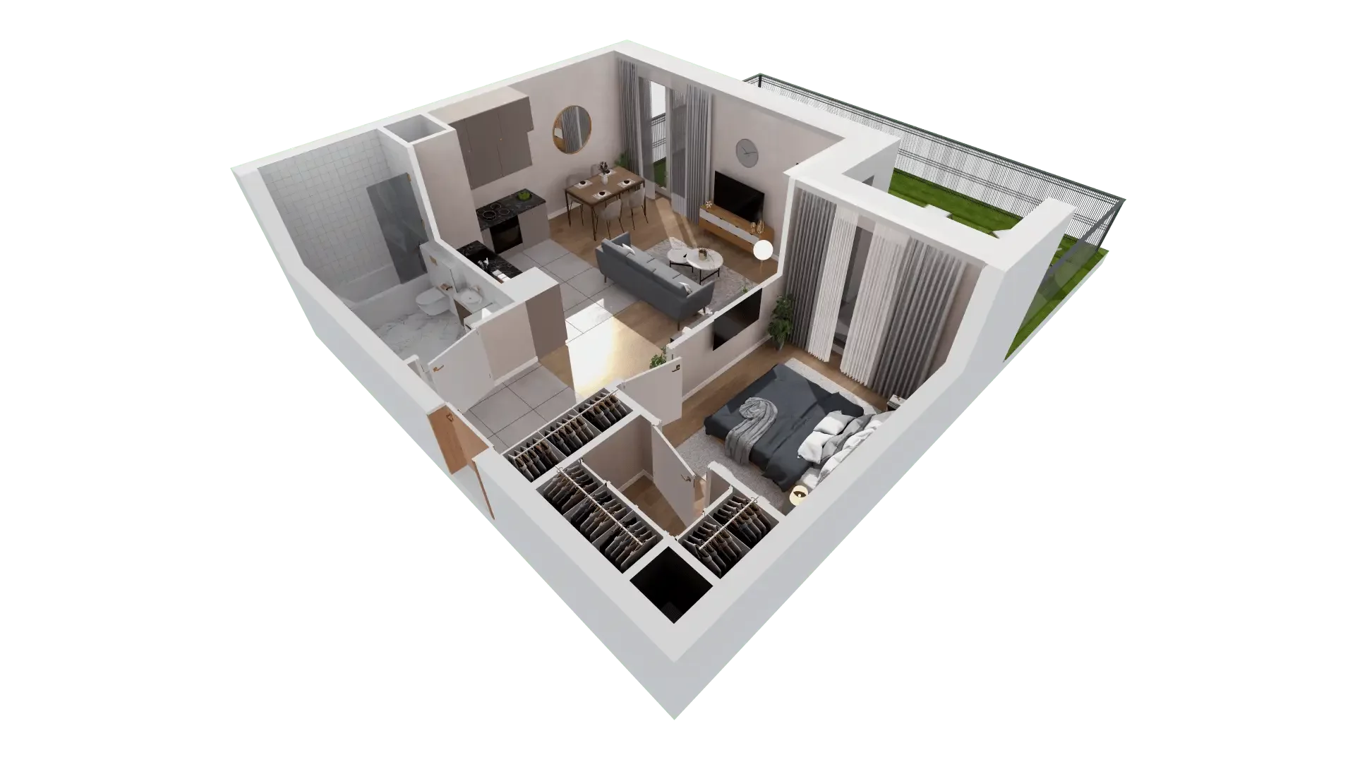 2 pokoje, mieszkanie 47,10 m², parter, oferta nr 1A.0.04, Francuska Park VIIIB, Katowice, Osiedle Paderewskiego-Muchowiec, Muchowiec, ul. Szybowcowa
