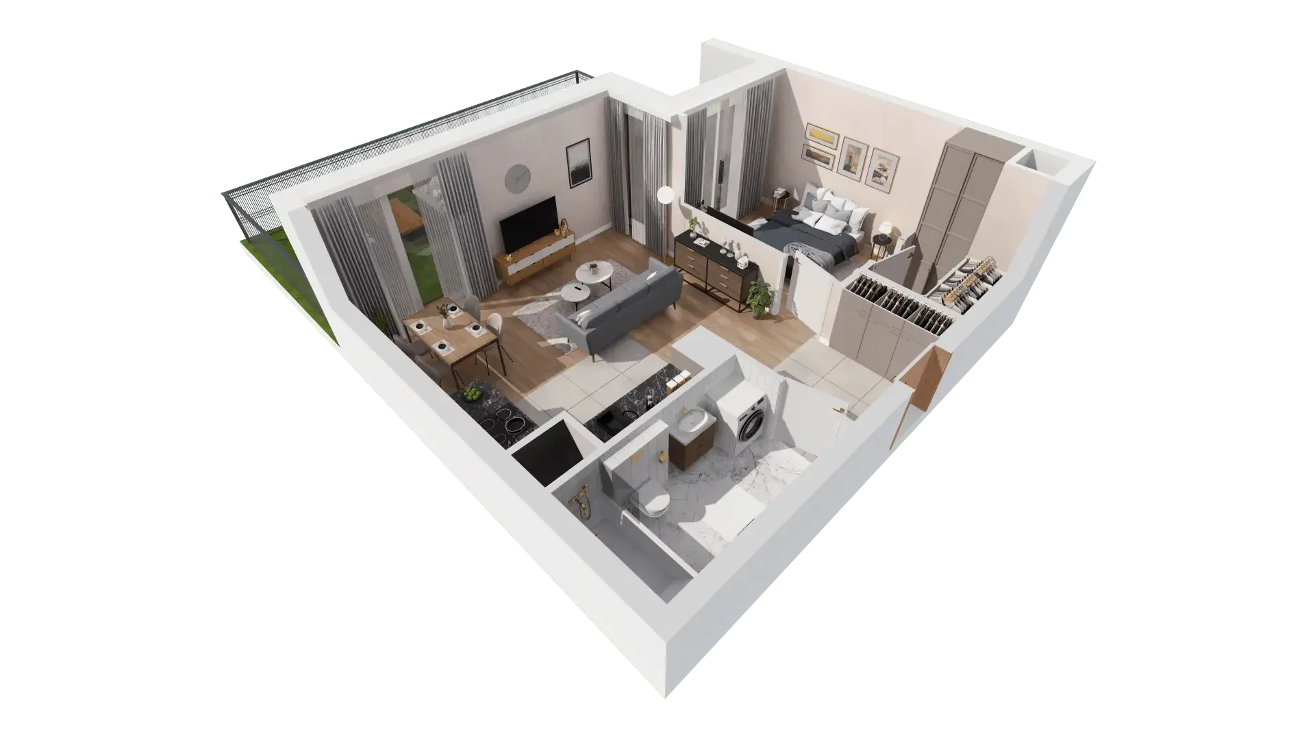 2 pokoje, mieszkanie 47,10 m², parter, oferta nr 1A.0.04, Francuska Park VIIIB, Katowice, Osiedle Paderewskiego-Muchowiec, Muchowiec, ul. Szybowcowa