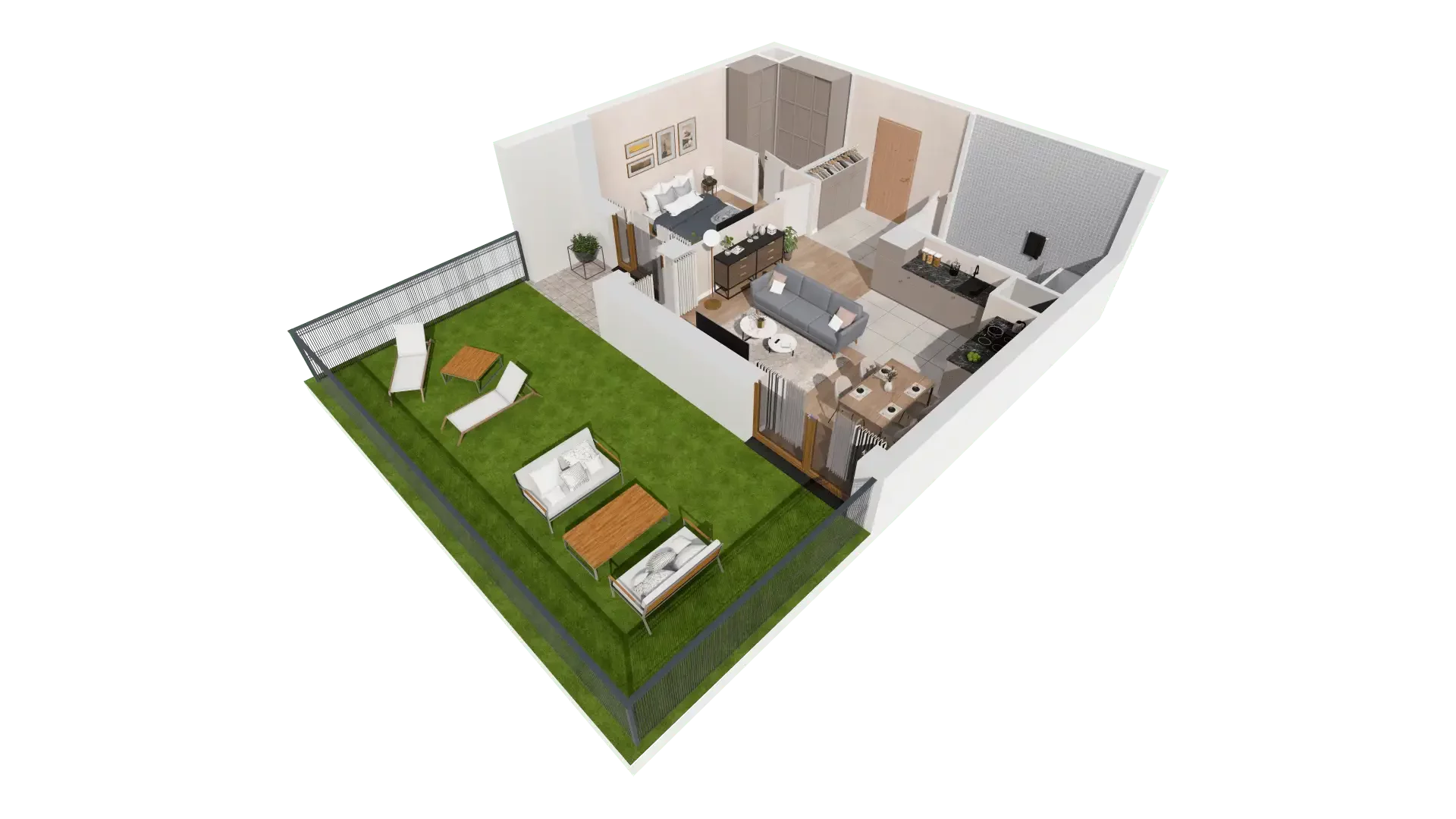 2 pokoje, mieszkanie 47,10 m², parter, oferta nr 1A.0.04, Francuska Park VIIIB, Katowice, Osiedle Paderewskiego-Muchowiec, Muchowiec, ul. Szybowcowa