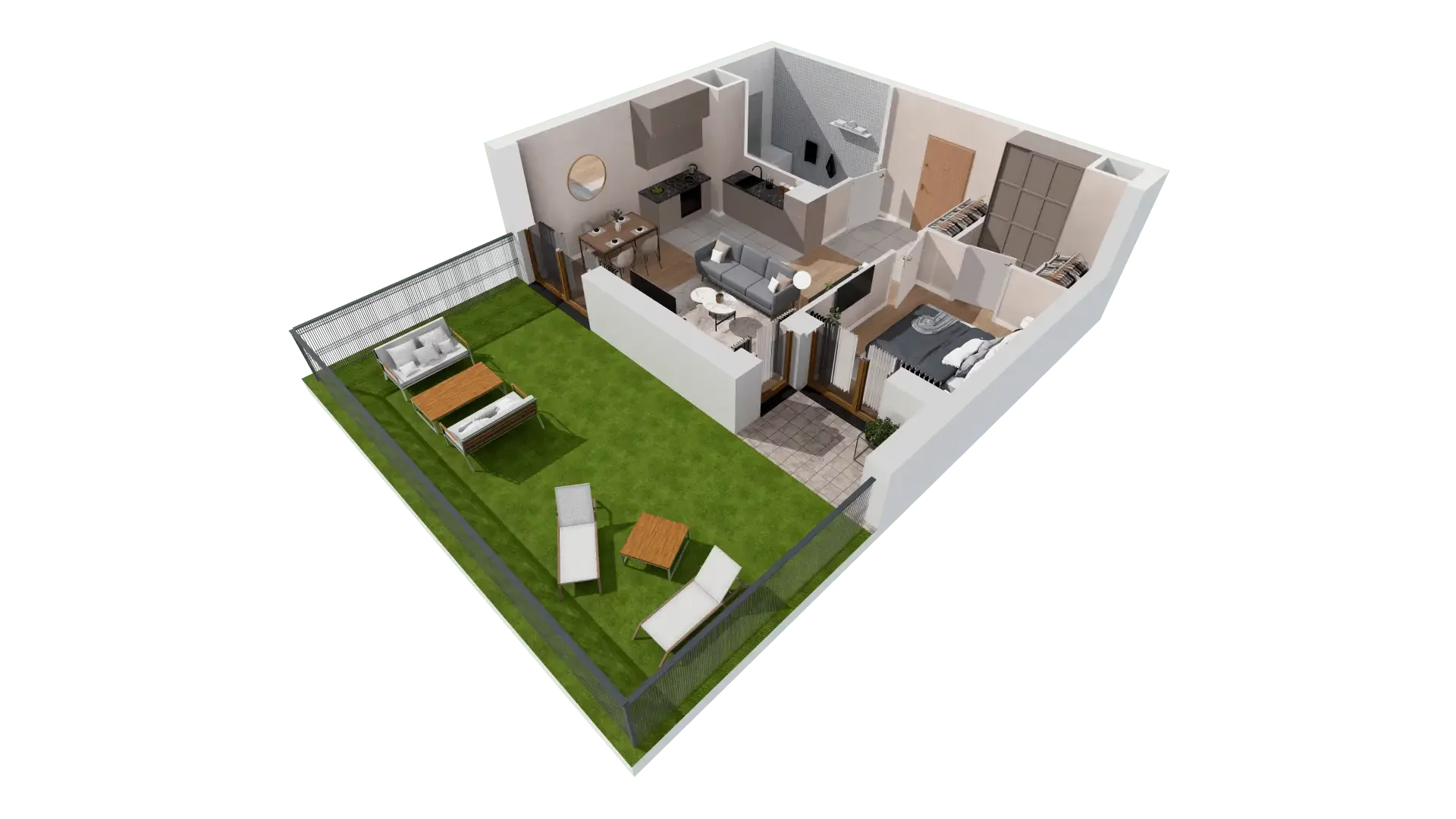 2 pokoje, mieszkanie 47,10 m², parter, oferta nr 1A.0.05, Francuska Park VIIIB, Katowice, Osiedle Paderewskiego-Muchowiec, Muchowiec, ul. Szybowcowa