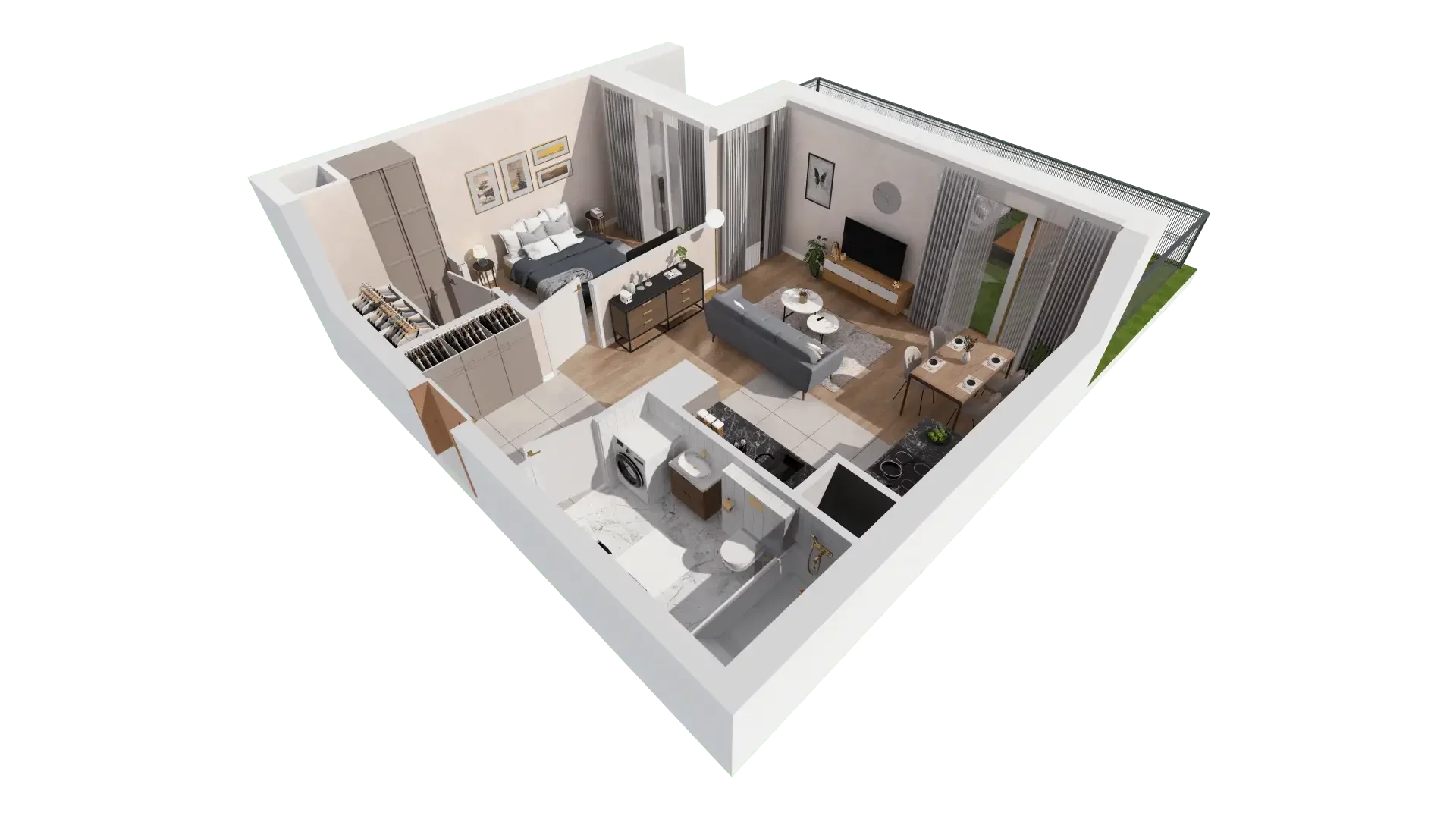 2 pokoje, mieszkanie 47,10 m², parter, oferta nr 1A.0.05, Francuska Park VIIIB, Katowice, Osiedle Paderewskiego-Muchowiec, Muchowiec, ul. Szybowcowa