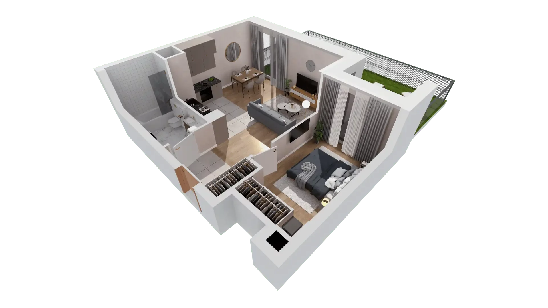 2 pokoje, mieszkanie 46,65 m², parter, oferta nr 1A.0.06, Francuska Park VIIIB, Katowice, Osiedle Paderewskiego-Muchowiec, Muchowiec, ul. Szybowcowa