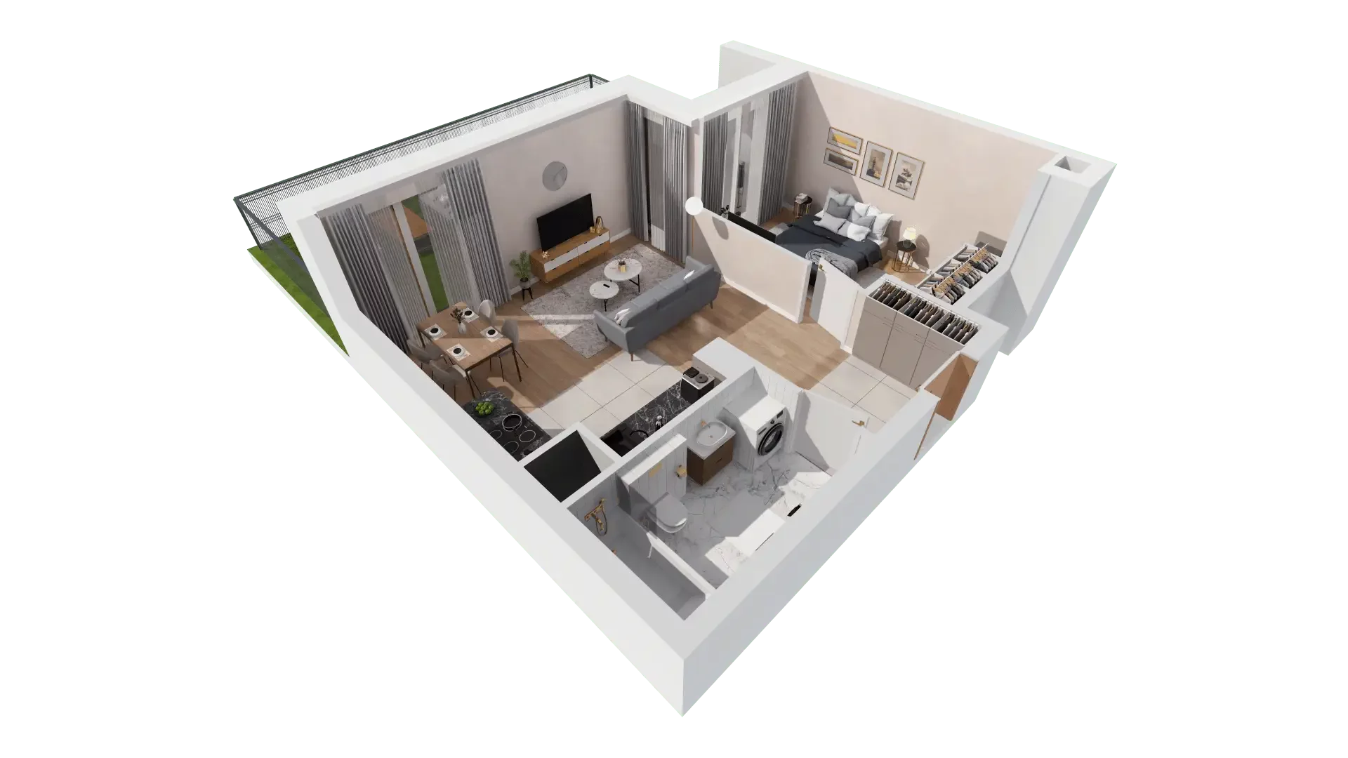 2 pokoje, mieszkanie 46,65 m², parter, oferta nr 1A.0.06, Francuska Park VIIIB, Katowice, Osiedle Paderewskiego-Muchowiec, Muchowiec, ul. Szybowcowa