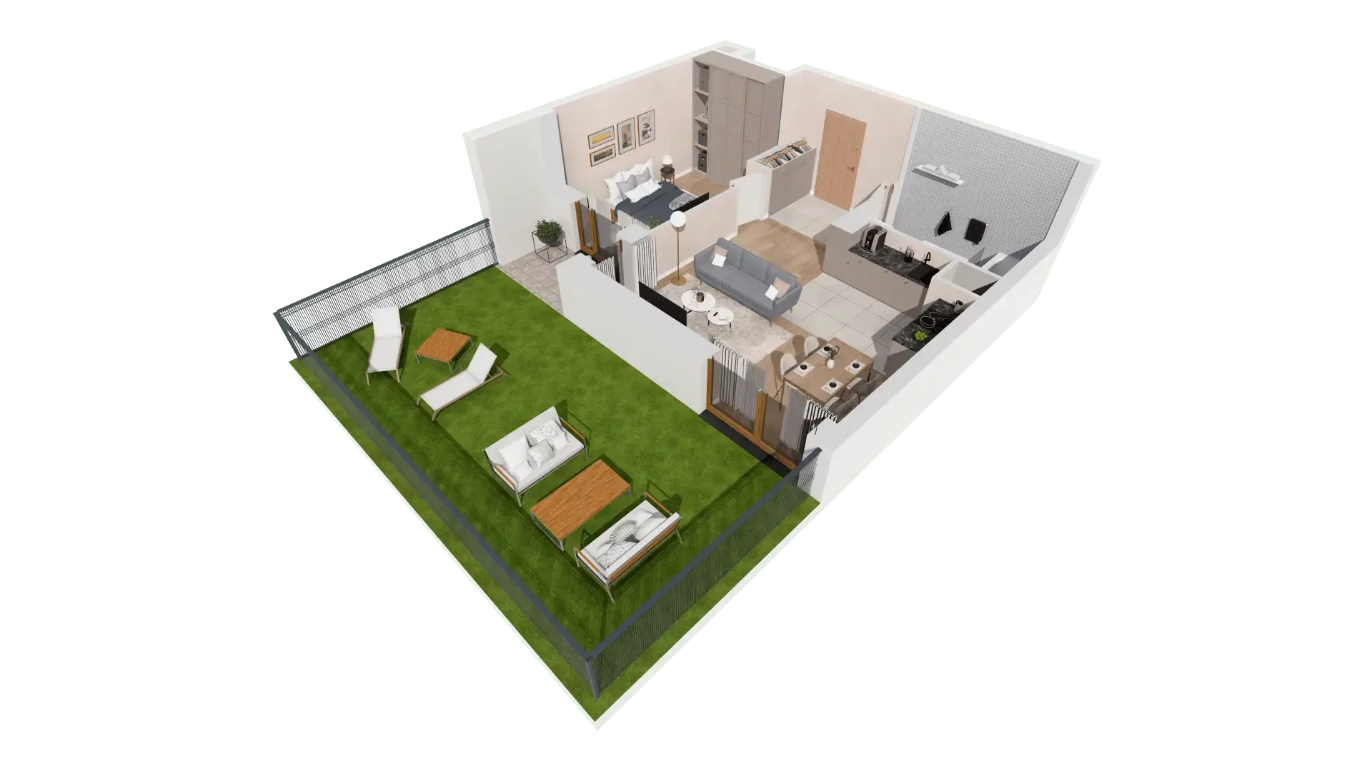 2 pokoje, mieszkanie 46,65 m², parter, oferta nr 1A.0.06, Francuska Park VIIIB, Katowice, Osiedle Paderewskiego-Muchowiec, Muchowiec, ul. Szybowcowa