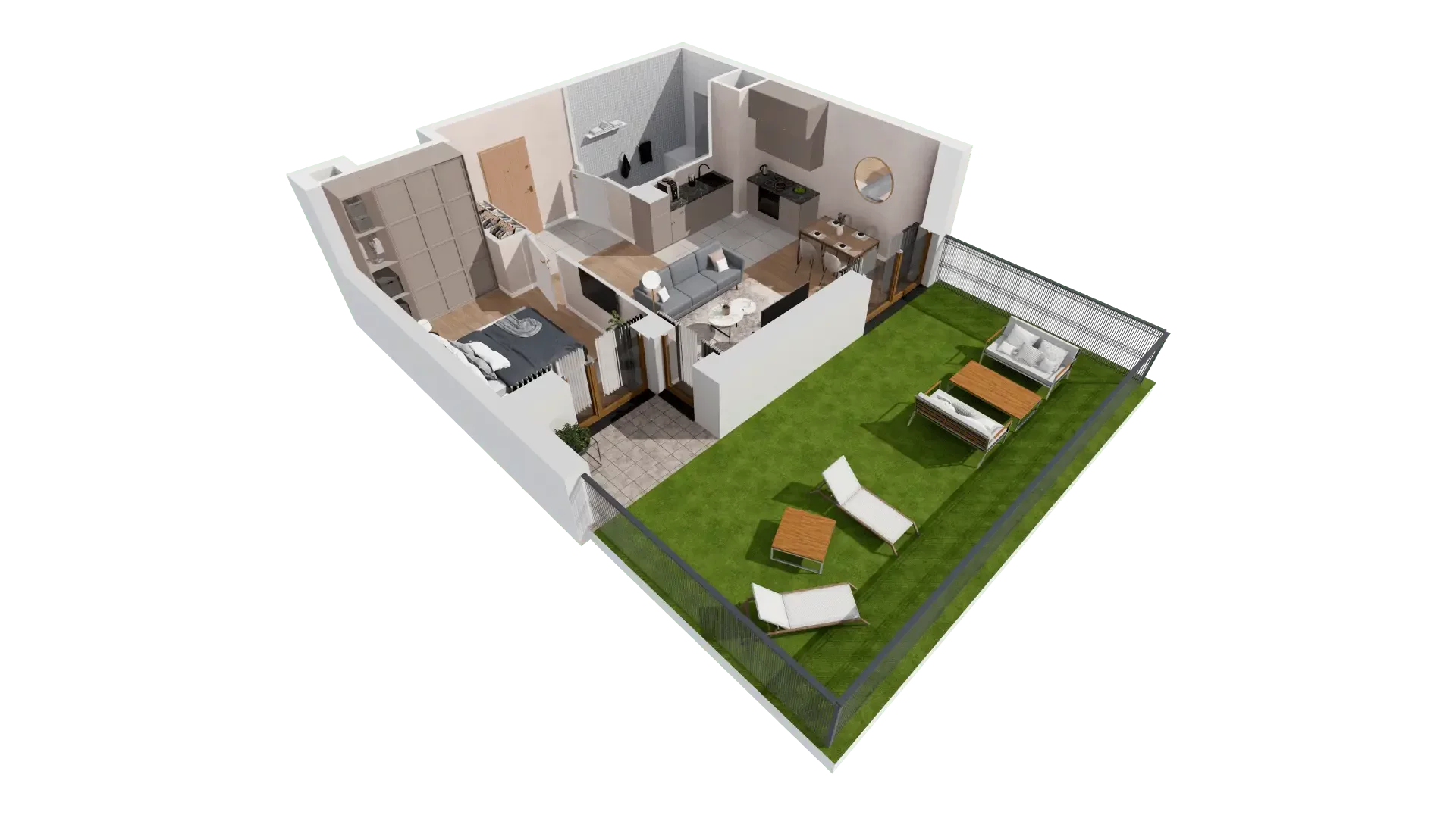 2 pokoje, mieszkanie 46,65 m², parter, oferta nr 1A.0.06, Francuska Park VIIIB, Katowice, Osiedle Paderewskiego-Muchowiec, Muchowiec, ul. Szybowcowa