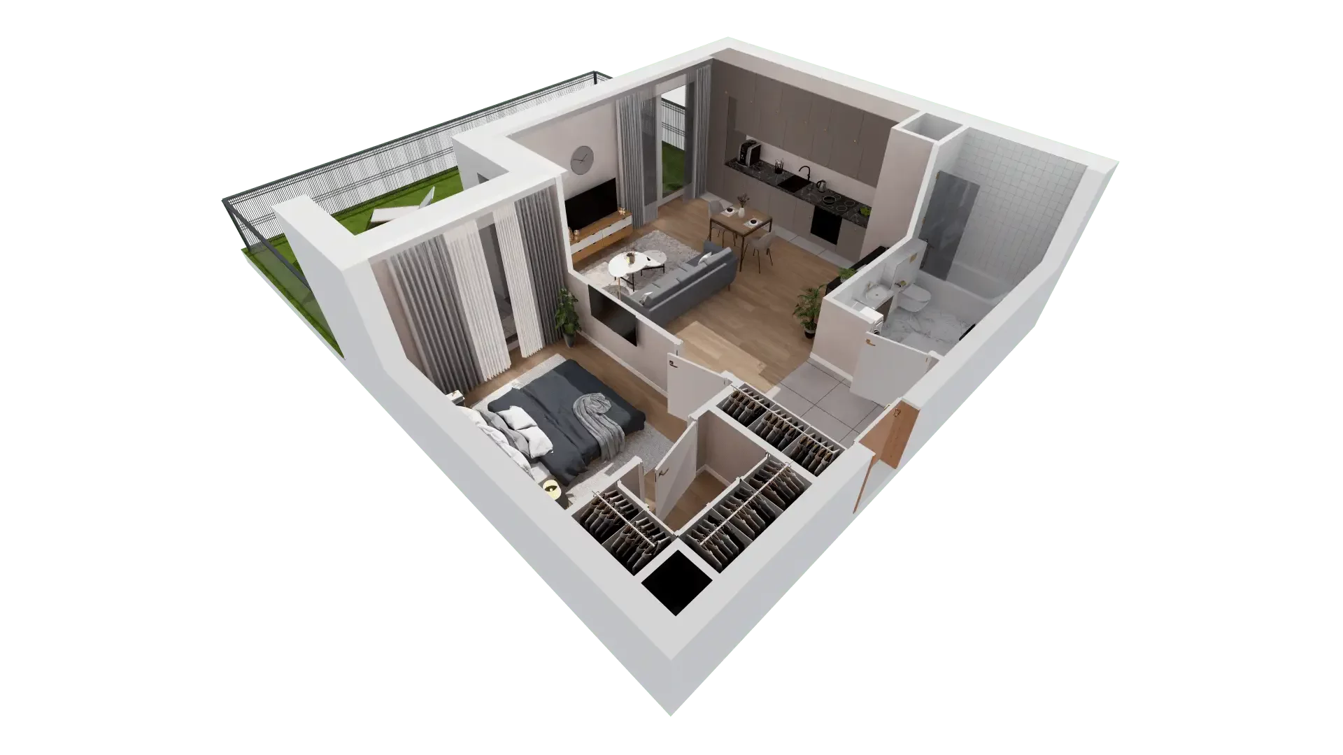 2 pokoje, mieszkanie 47,76 m², parter, oferta nr 1A.0.07, Francuska Park VIIIB, Katowice, Osiedle Paderewskiego-Muchowiec, Muchowiec, ul. Szybowcowa