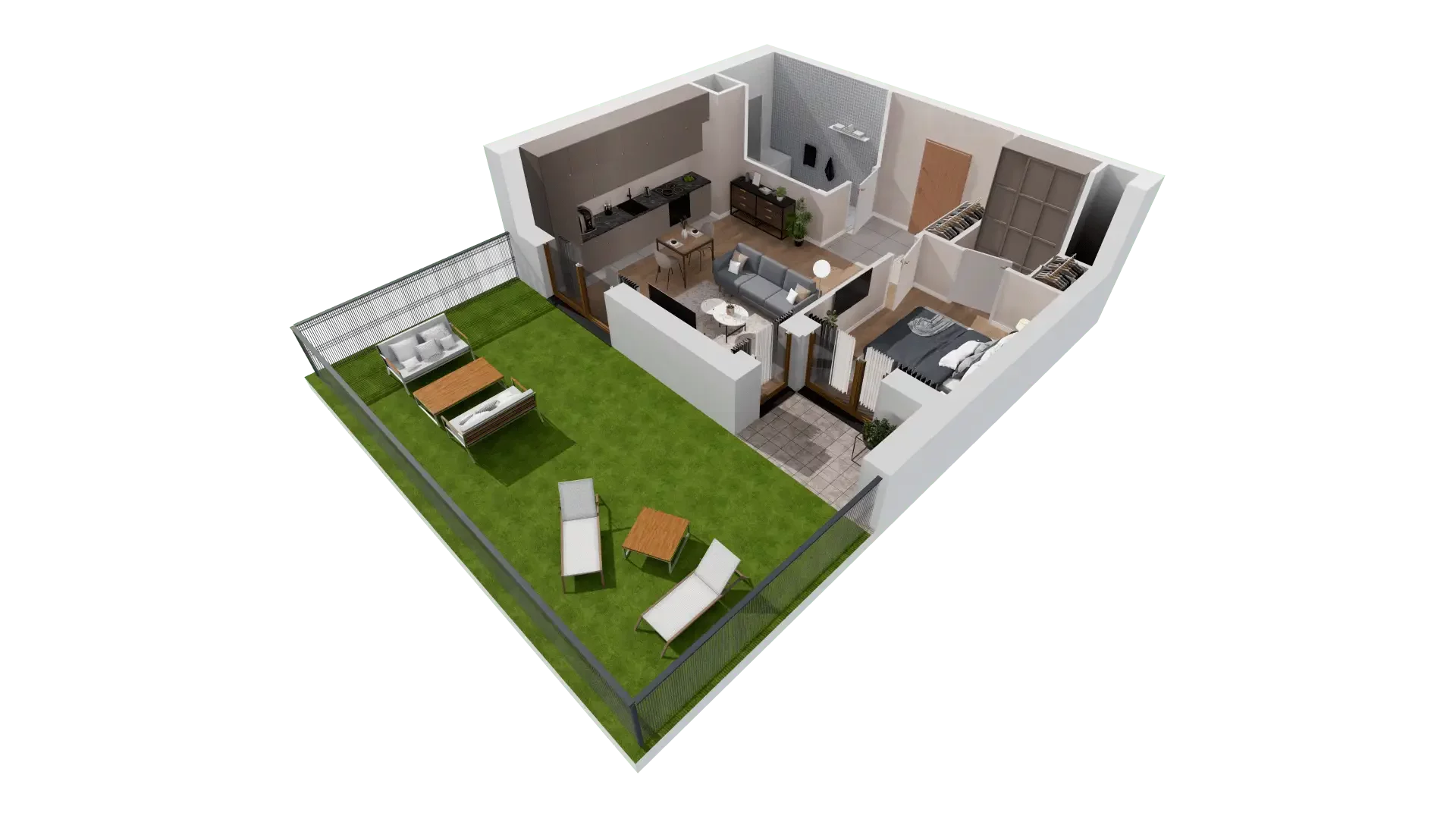 2 pokoje, mieszkanie 47,76 m², parter, oferta nr 1A.0.07, Francuska Park VIIIB, Katowice, Osiedle Paderewskiego-Muchowiec, Muchowiec, ul. Szybowcowa