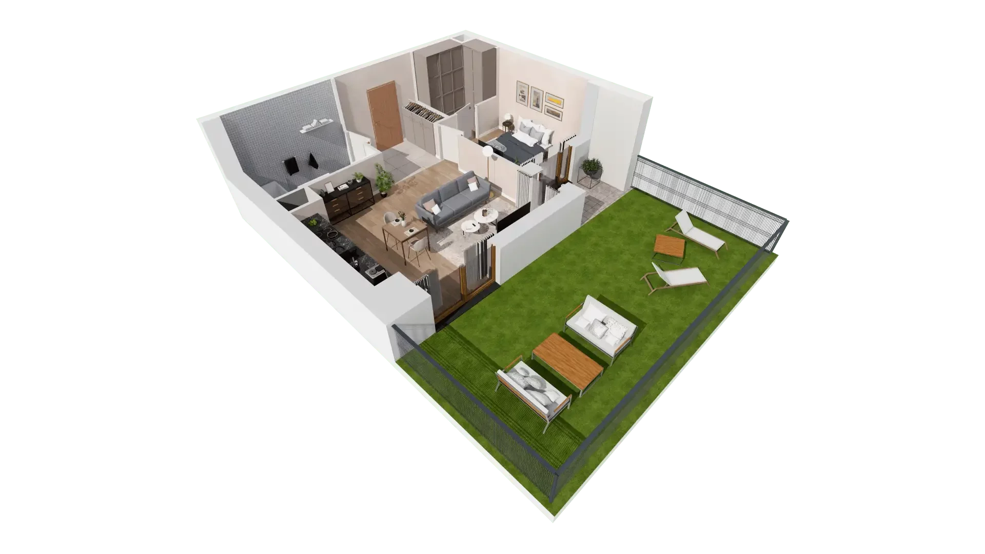2 pokoje, mieszkanie 47,76 m², parter, oferta nr 1A.0.07, Francuska Park VIIIB, Katowice, Osiedle Paderewskiego-Muchowiec, Muchowiec, ul. Szybowcowa
