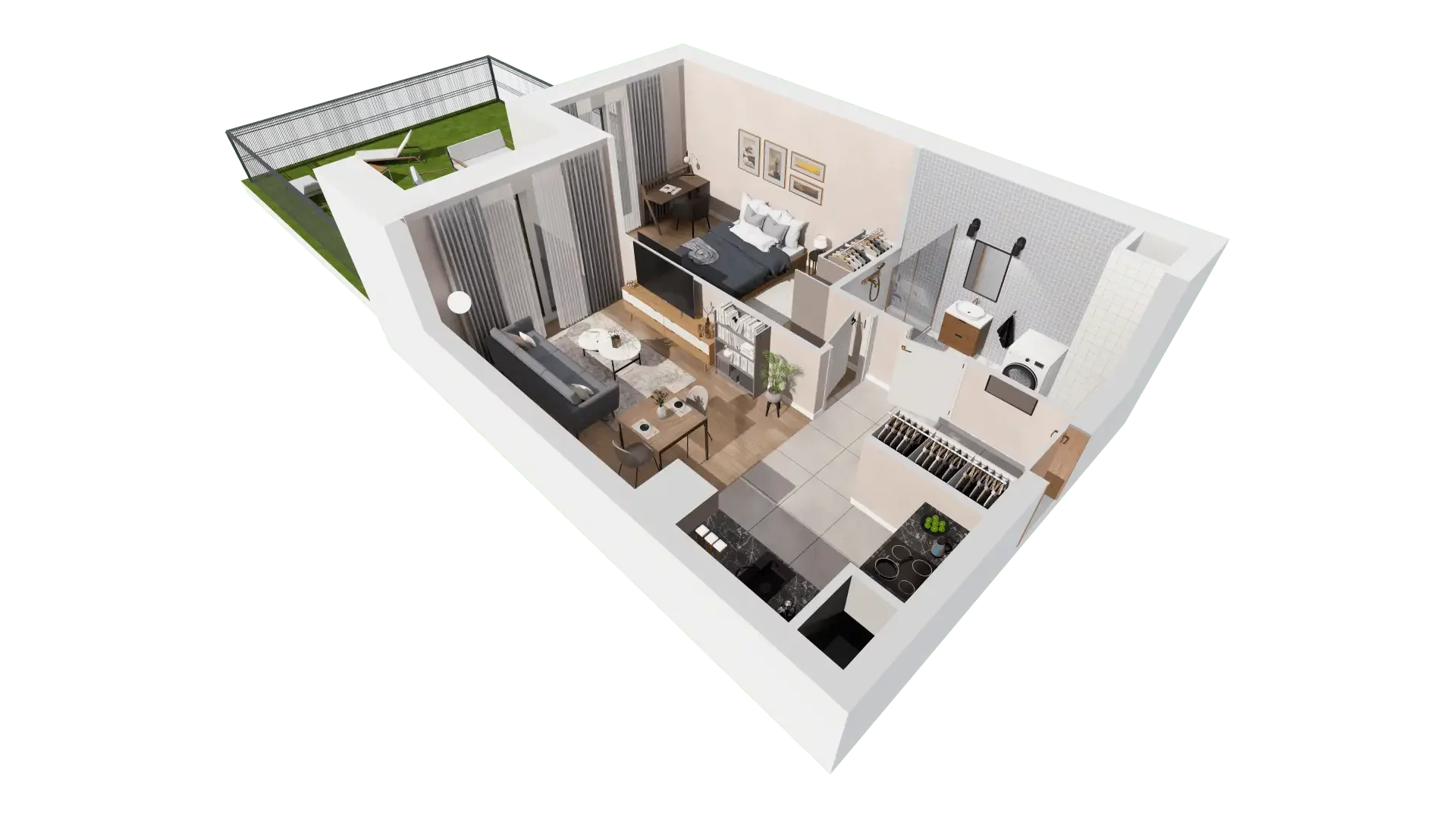 2 pokoje, mieszkanie 41,86 m², parter, oferta nr 1A.0.09, Francuska Park VIIIB, Katowice, Osiedle Paderewskiego-Muchowiec, Muchowiec, ul. Szybowcowa