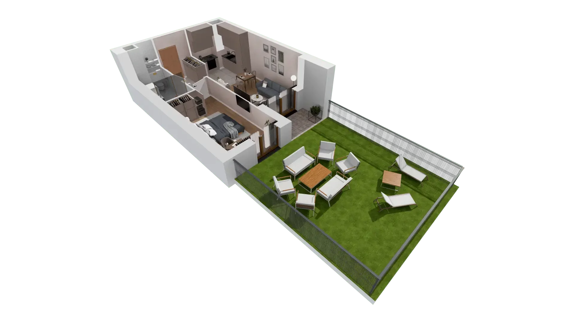 2 pokoje, mieszkanie 41,86 m², parter, oferta nr 1A.0.09, Francuska Park VIIIB, Katowice, Osiedle Paderewskiego-Muchowiec, Muchowiec, ul. Szybowcowa