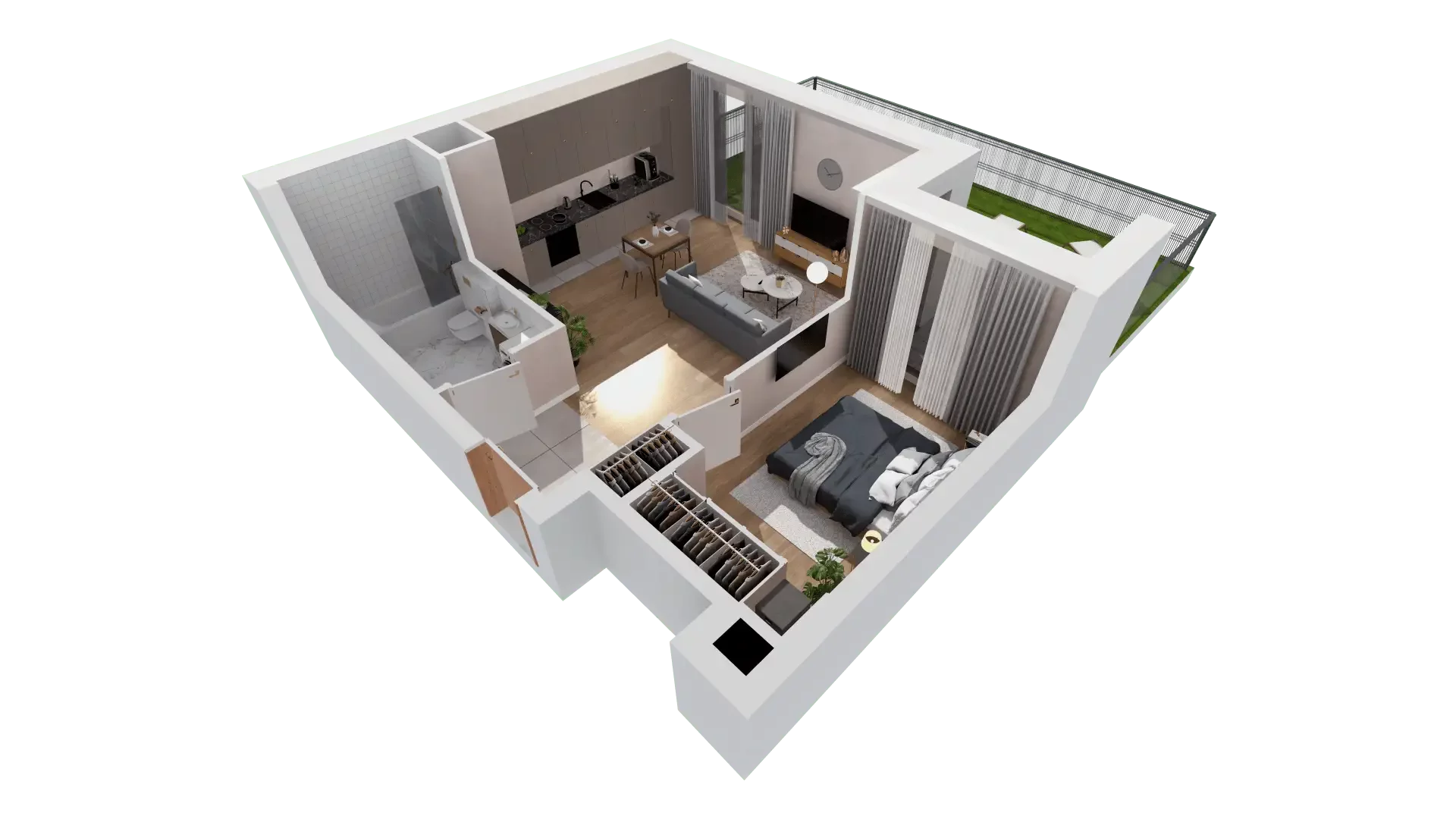 2 pokoje, mieszkanie 46,85 m², parter, oferta nr 1B.0.88, Francuska Park VIIIB, Katowice, Osiedle Paderewskiego-Muchowiec, Muchowiec, ul. Szybowcowa