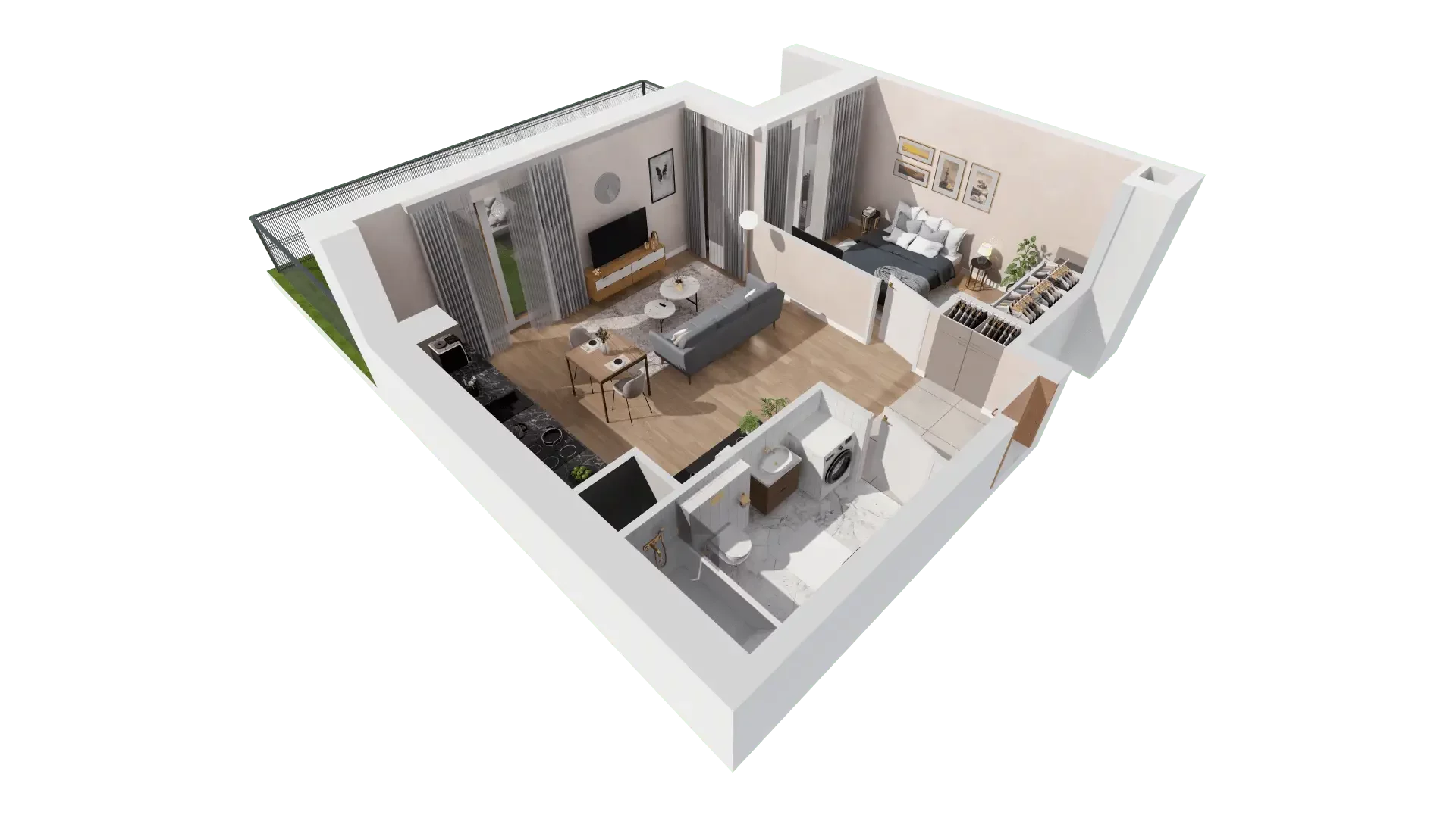 2 pokoje, mieszkanie 46,85 m², parter, oferta nr 1B.0.88, Francuska Park VIIIB, Katowice, Osiedle Paderewskiego-Muchowiec, Muchowiec, ul. Szybowcowa