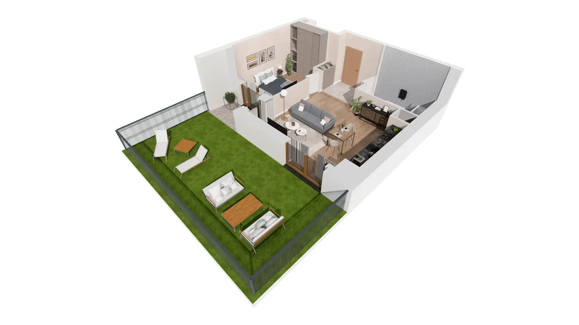 2 pokoje, mieszkanie 46,85 m², parter, oferta nr 1B.0.88, Francuska Park VIIIB, Katowice, Osiedle Paderewskiego-Muchowiec, Muchowiec, ul. Szybowcowa