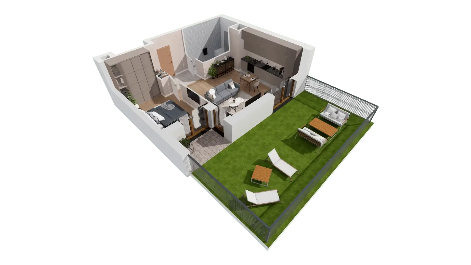 2 pokoje, mieszkanie 46,85 m², parter, oferta nr 1B.0.88, Francuska Park VIIIB, Katowice, Osiedle Paderewskiego-Muchowiec, Muchowiec, ul. Szybowcowa