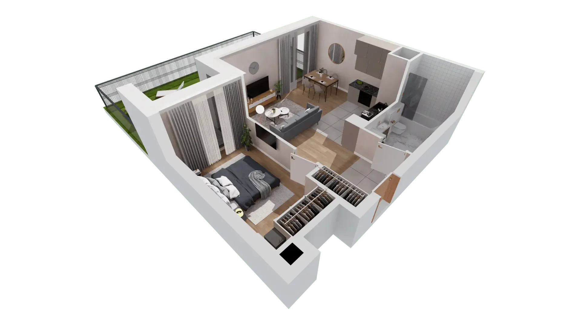 2 pokoje, mieszkanie 46,65 m², parter, oferta nr 1B.0.89, Francuska Park VIIIB, Katowice, Osiedle Paderewskiego-Muchowiec, Muchowiec, ul. Szybowcowa