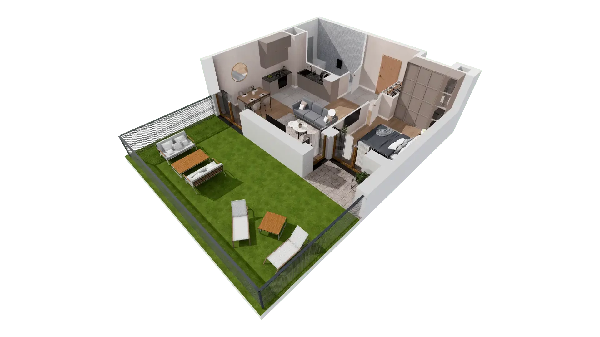 2 pokoje, mieszkanie 46,65 m², parter, oferta nr 1B.0.89, Francuska Park VIIIB, Katowice, Osiedle Paderewskiego-Muchowiec, Muchowiec, ul. Szybowcowa