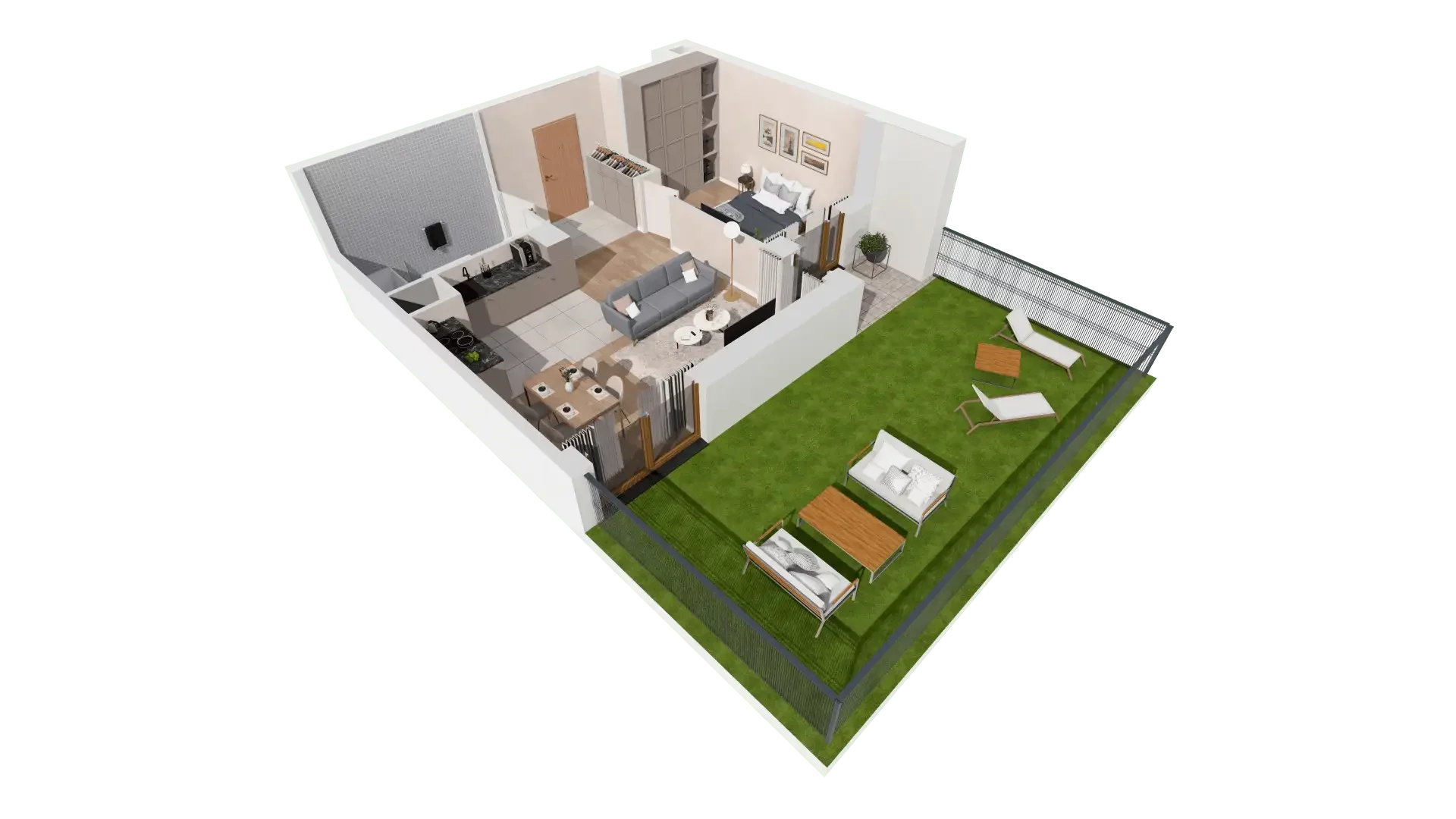 2 pokoje, mieszkanie 46,65 m², parter, oferta nr 1B.0.89, Francuska Park VIIIB, Katowice, Osiedle Paderewskiego-Muchowiec, Muchowiec, ul. Szybowcowa