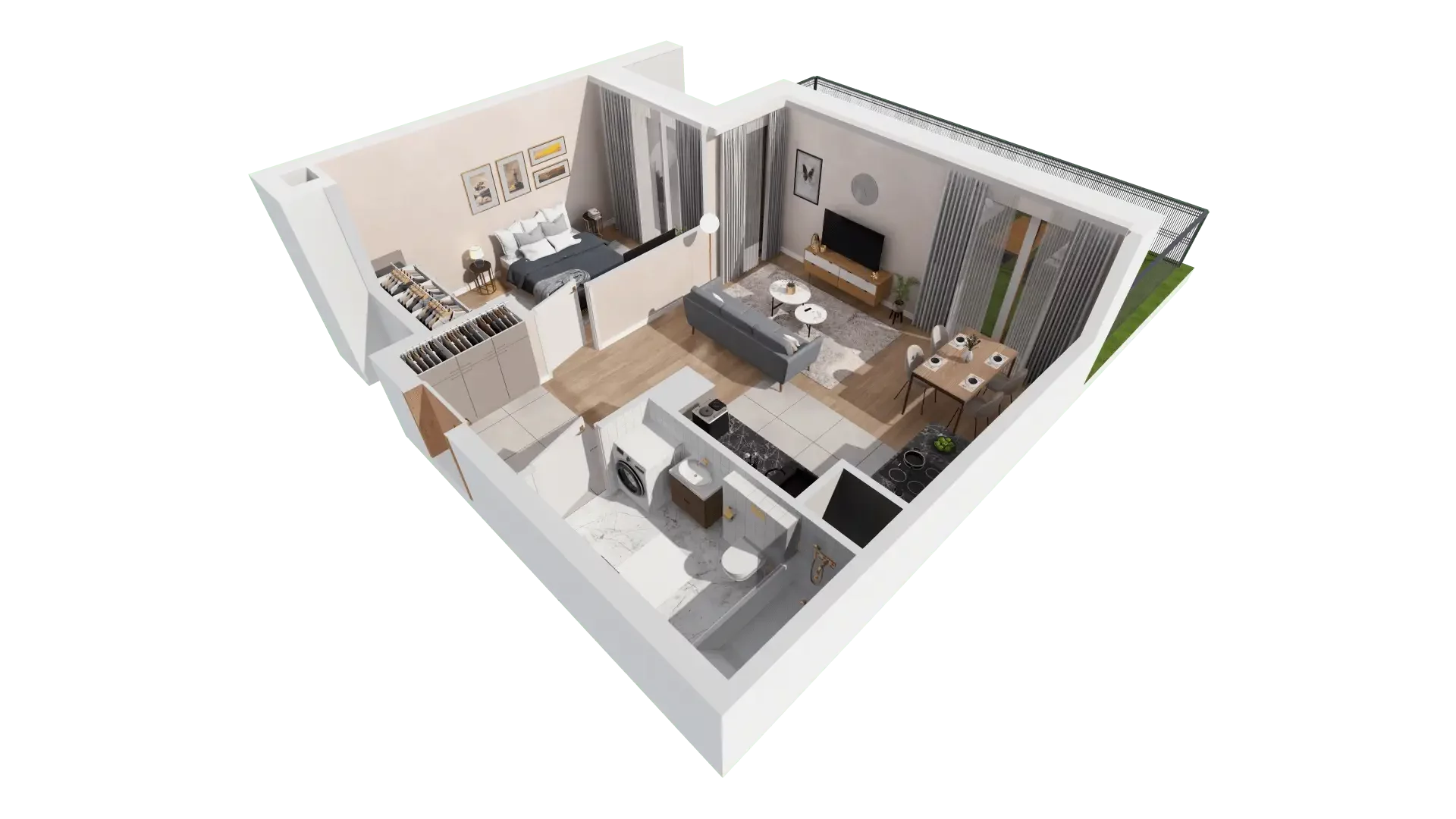 2 pokoje, mieszkanie 46,65 m², parter, oferta nr 1B.0.89, Francuska Park VIIIB, Katowice, Osiedle Paderewskiego-Muchowiec, Muchowiec, ul. Szybowcowa