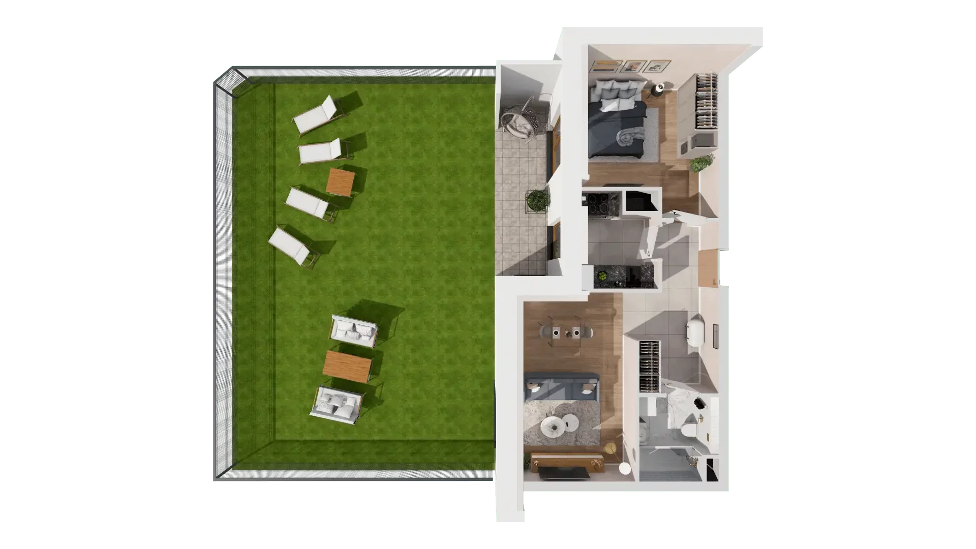 2 pokoje, mieszkanie 46,80 m², parter, oferta nr 1C.0.148, Francuska Park VIIIB, Katowice, Osiedle Paderewskiego-Muchowiec, Muchowiec, ul. Szybowcowa