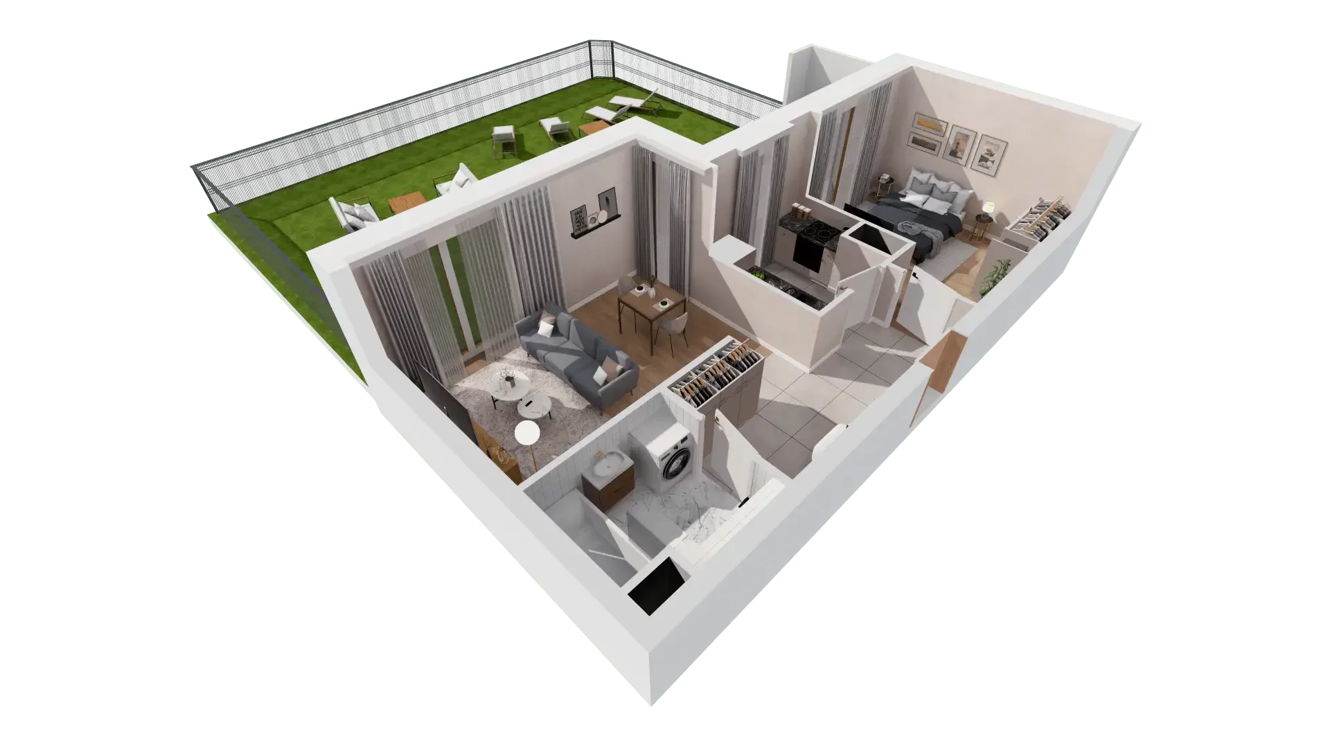 2 pokoje, mieszkanie 46,80 m², parter, oferta nr 1C.0.148, Francuska Park VIIIB, Katowice, Osiedle Paderewskiego-Muchowiec, Muchowiec, ul. Szybowcowa