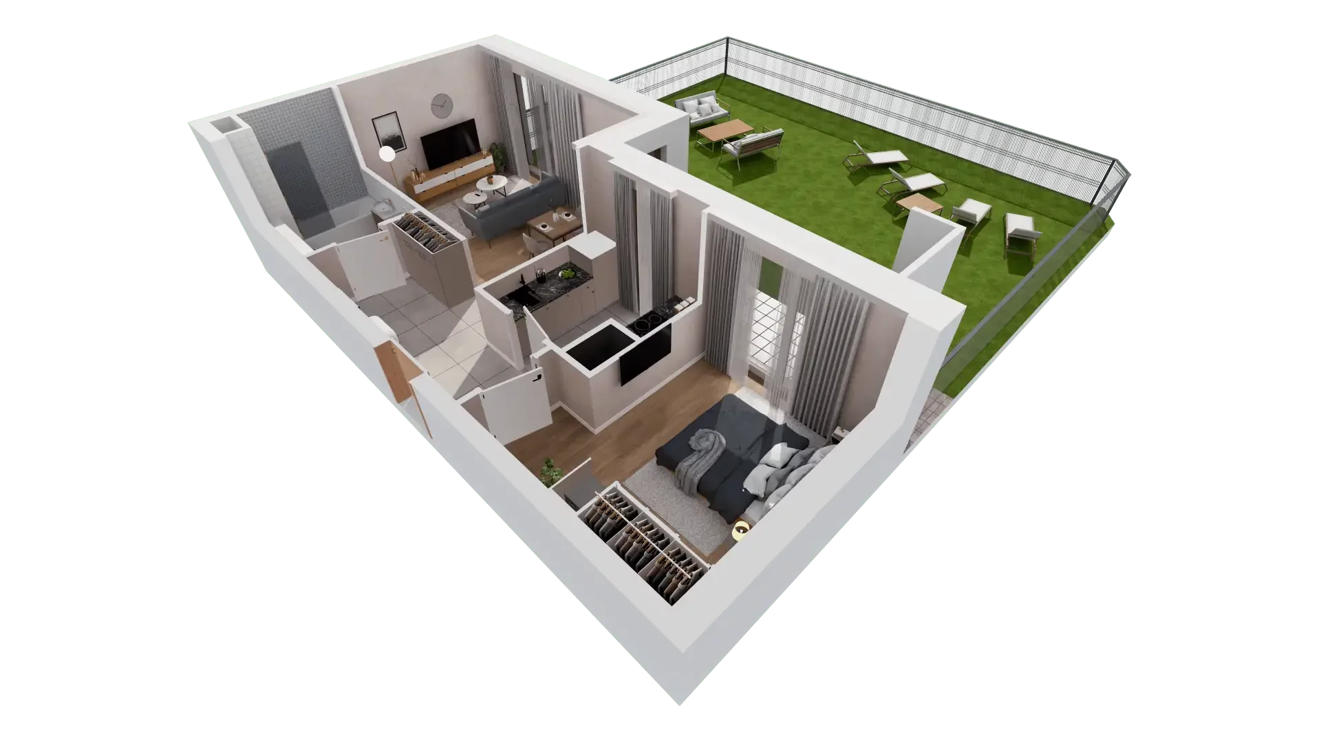 2 pokoje, mieszkanie 46,80 m², parter, oferta nr 1C.0.148, Francuska Park VIIIB, Katowice, Osiedle Paderewskiego-Muchowiec, Muchowiec, ul. Szybowcowa