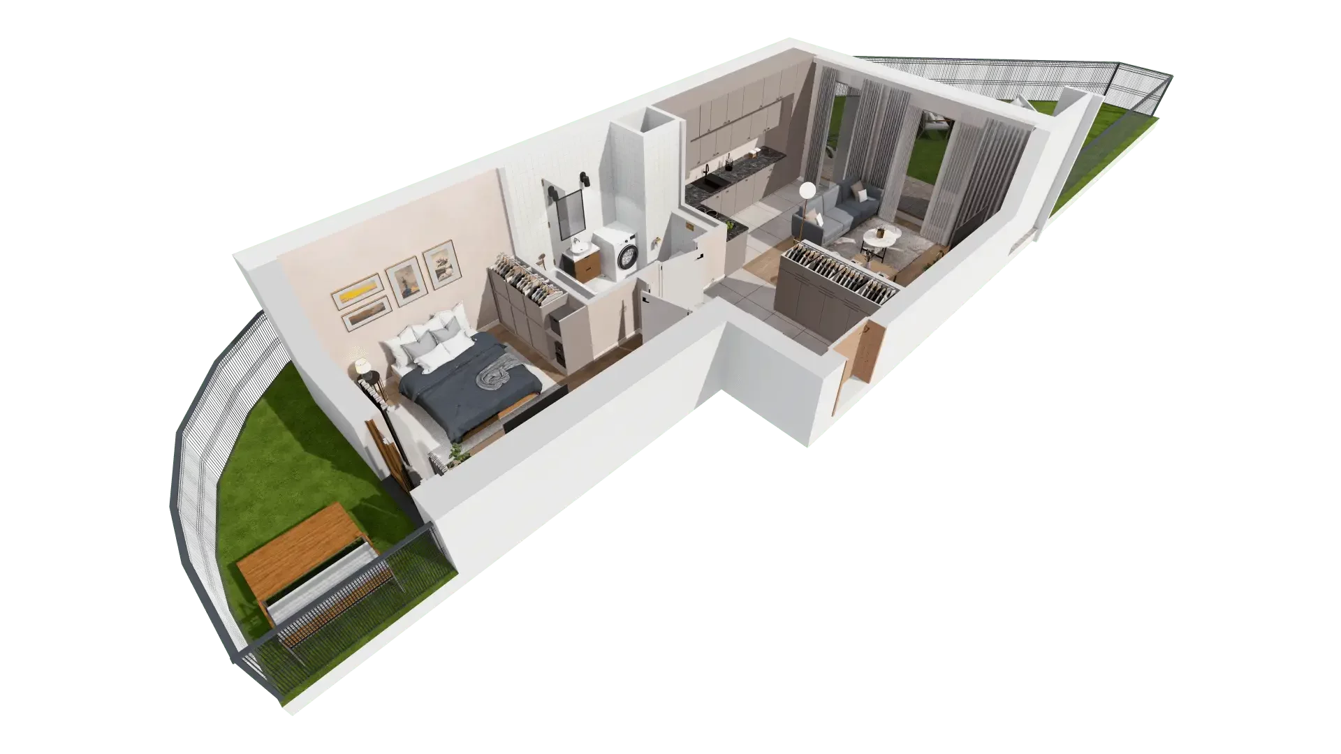 2 pokoje, mieszkanie 43,02 m², parter, oferta nr 1D.0.171, Francuska Park VIIIB, Katowice, Osiedle Paderewskiego-Muchowiec, Muchowiec, ul. Szybowcowa