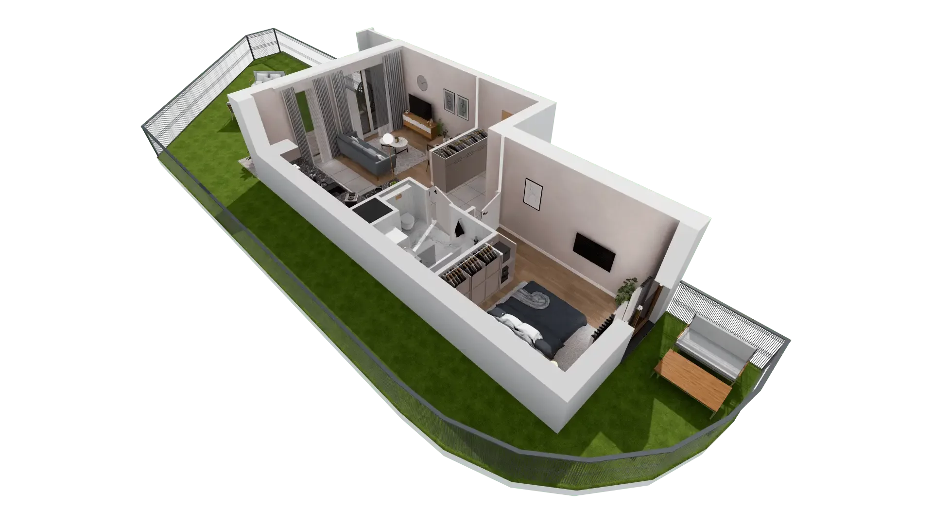 2 pokoje, mieszkanie 43,02 m², parter, oferta nr 1D.0.171, Francuska Park VIIIB, Katowice, Osiedle Paderewskiego-Muchowiec, Muchowiec, ul. Szybowcowa