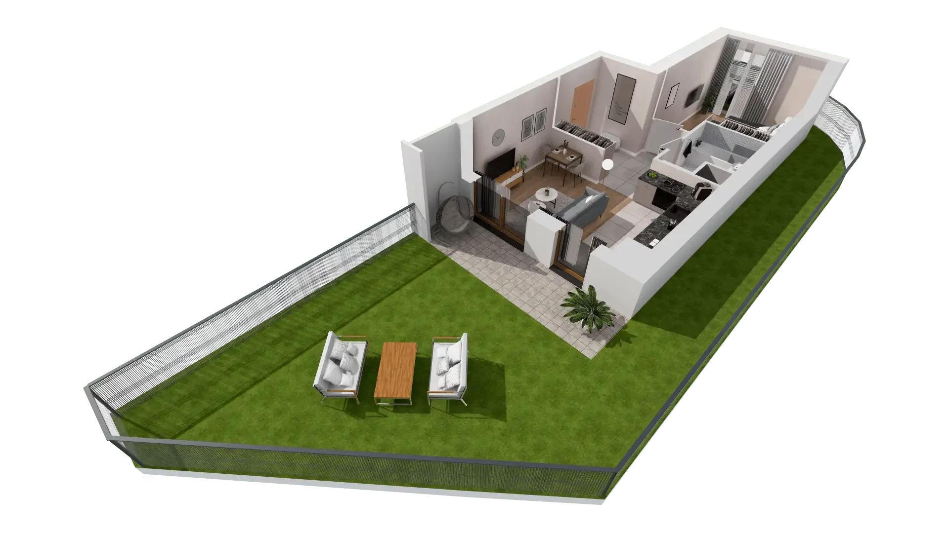 2 pokoje, mieszkanie 43,02 m², parter, oferta nr 1D.0.171, Francuska Park VIIIB, Katowice, Osiedle Paderewskiego-Muchowiec, Muchowiec, ul. Szybowcowa