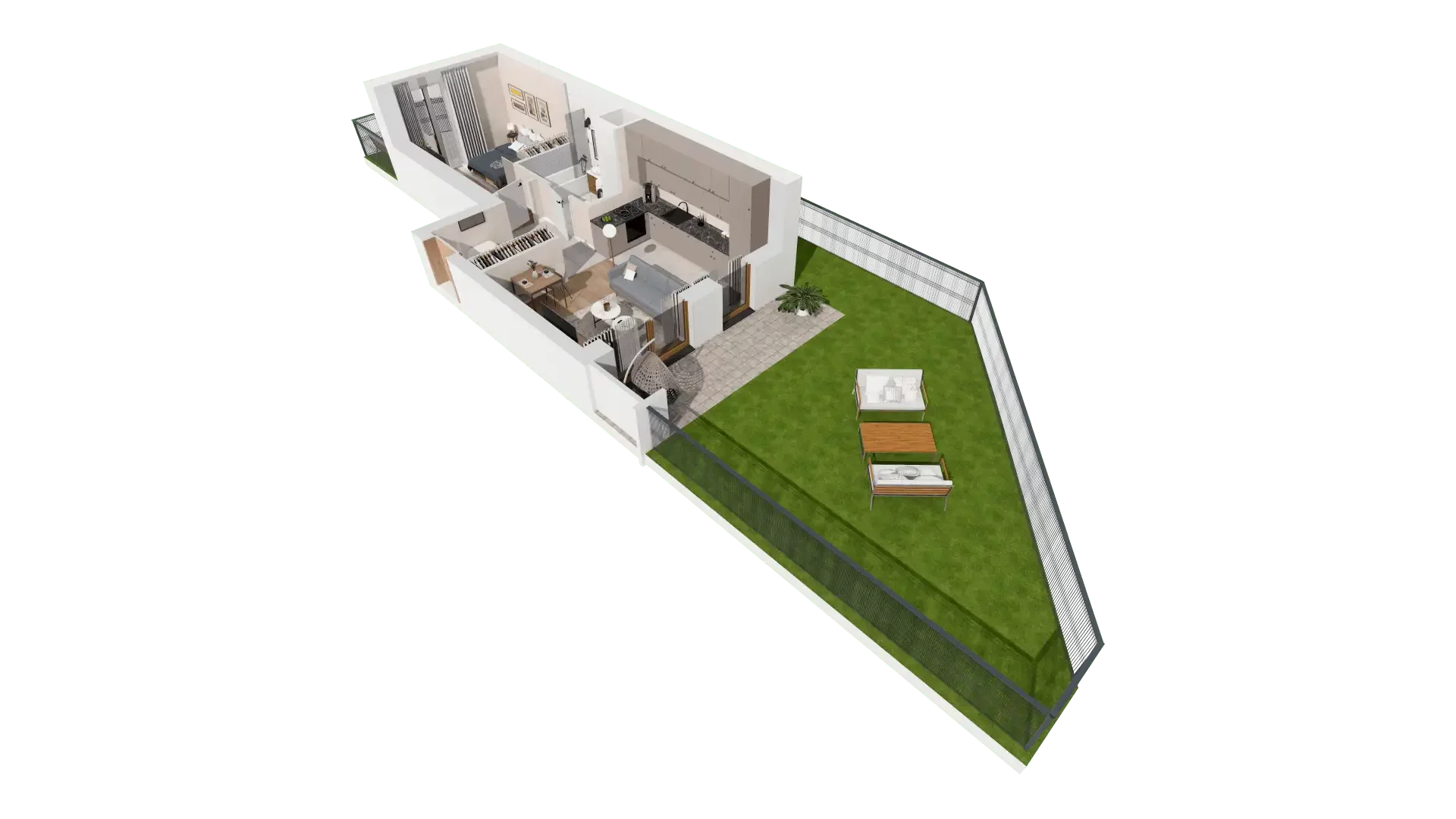 2 pokoje, mieszkanie 43,02 m², parter, oferta nr 1D.0.171, Francuska Park VIIIB, Katowice, Osiedle Paderewskiego-Muchowiec, Muchowiec, ul. Szybowcowa