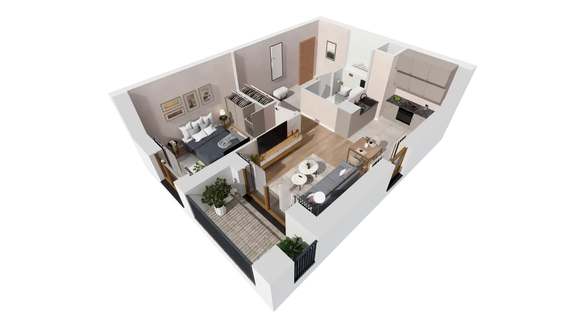 2 pokoje, mieszkanie 44,46 m², piętro 1, oferta nr 1A.1.12, Francuska Park VIIIB, Katowice, Osiedle Paderewskiego-Muchowiec, Muchowiec, ul. Szybowcowa