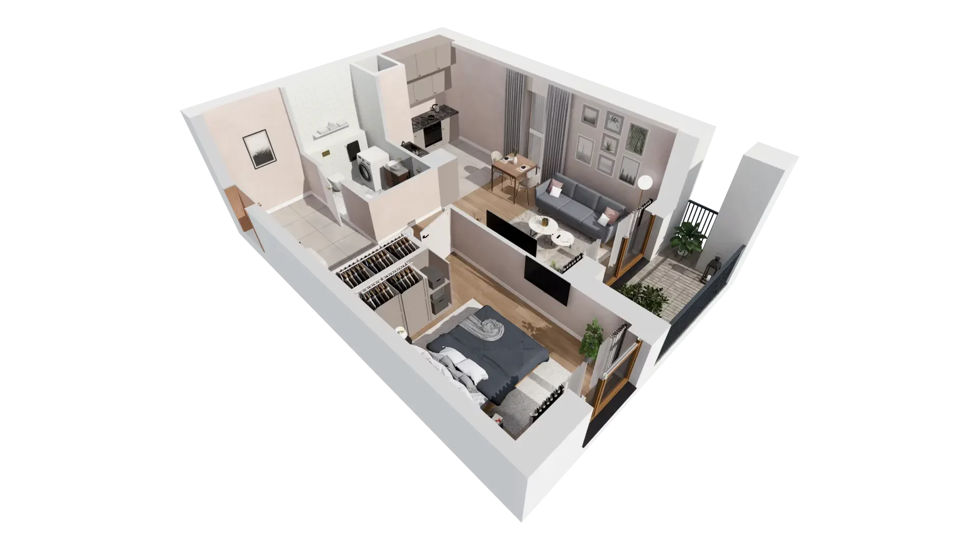 2 pokoje, mieszkanie 44,46 m², piętro 1, oferta nr 1A.1.12, Francuska Park VIIIB, Katowice, Osiedle Paderewskiego-Muchowiec, Muchowiec, ul. Szybowcowa