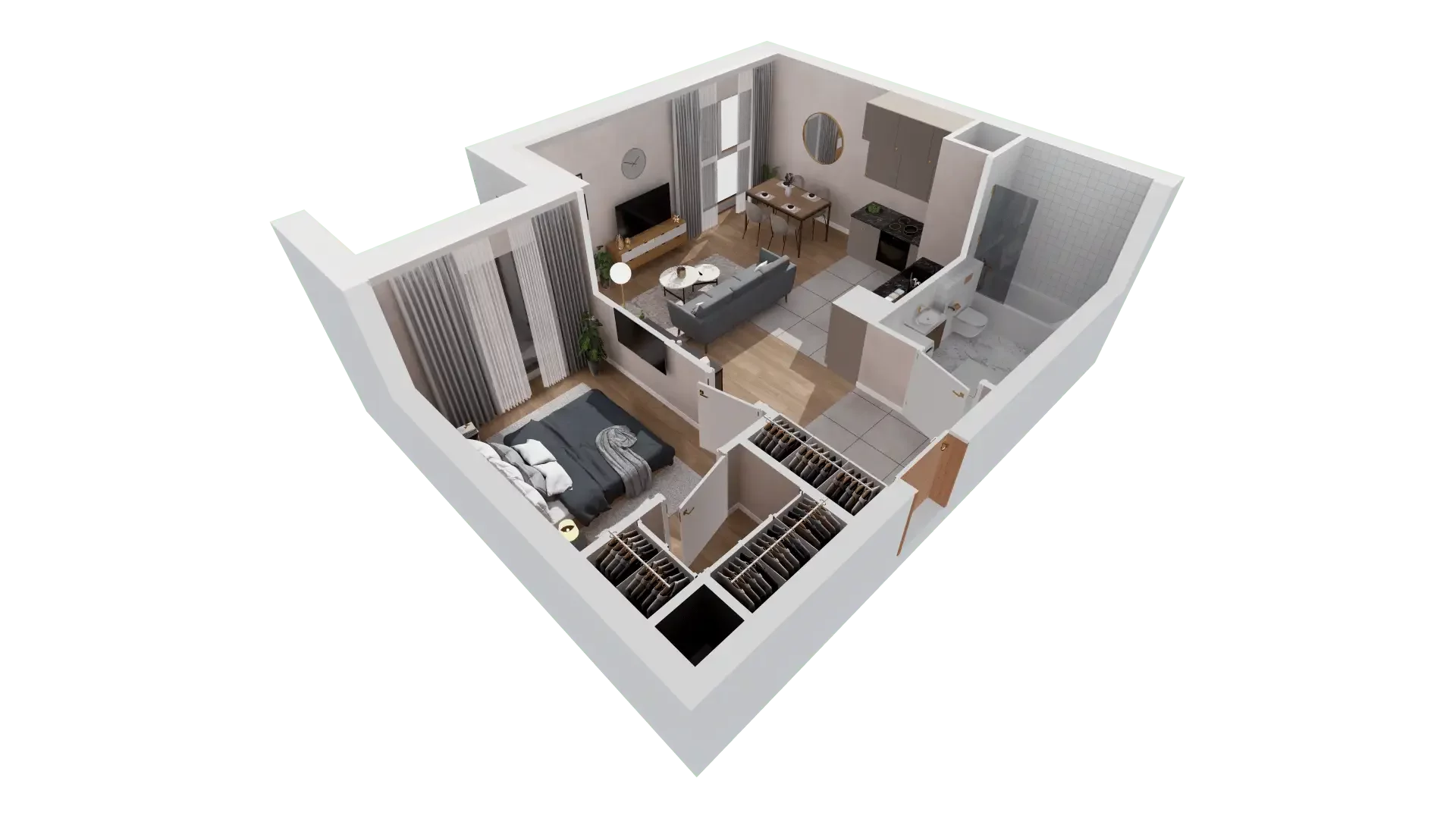 2 pokoje, mieszkanie 47,10 m², piętro 1, oferta nr 1A.1.14, Francuska Park VIIIB, Katowice, Osiedle Paderewskiego-Muchowiec, Muchowiec, ul. Szybowcowa