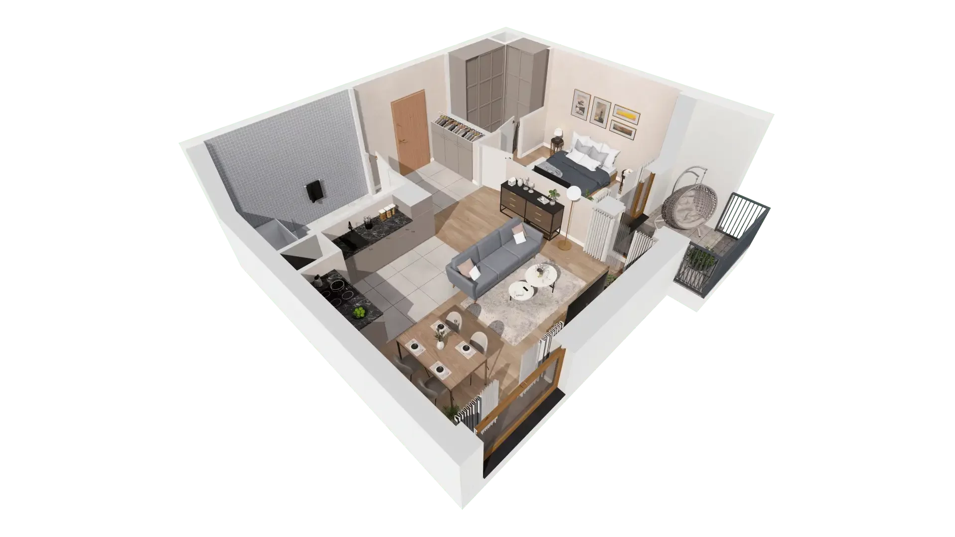 2 pokoje, mieszkanie 47,10 m², piętro 1, oferta nr 1A.1.14, Francuska Park VIIIB, Katowice, Osiedle Paderewskiego-Muchowiec, Muchowiec, ul. Szybowcowa