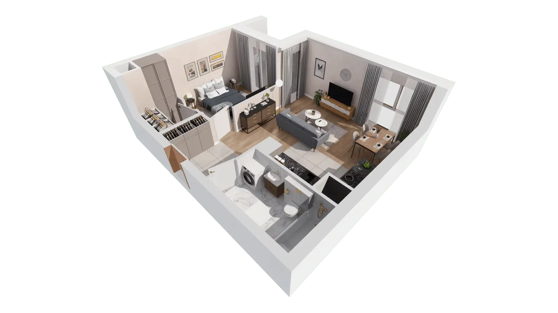 2 pokoje, mieszkanie 47,10 m², piętro 1, oferta nr 1A.1.14, Francuska Park VIIIB, Katowice, Osiedle Paderewskiego-Muchowiec, Muchowiec, ul. Szybowcowa