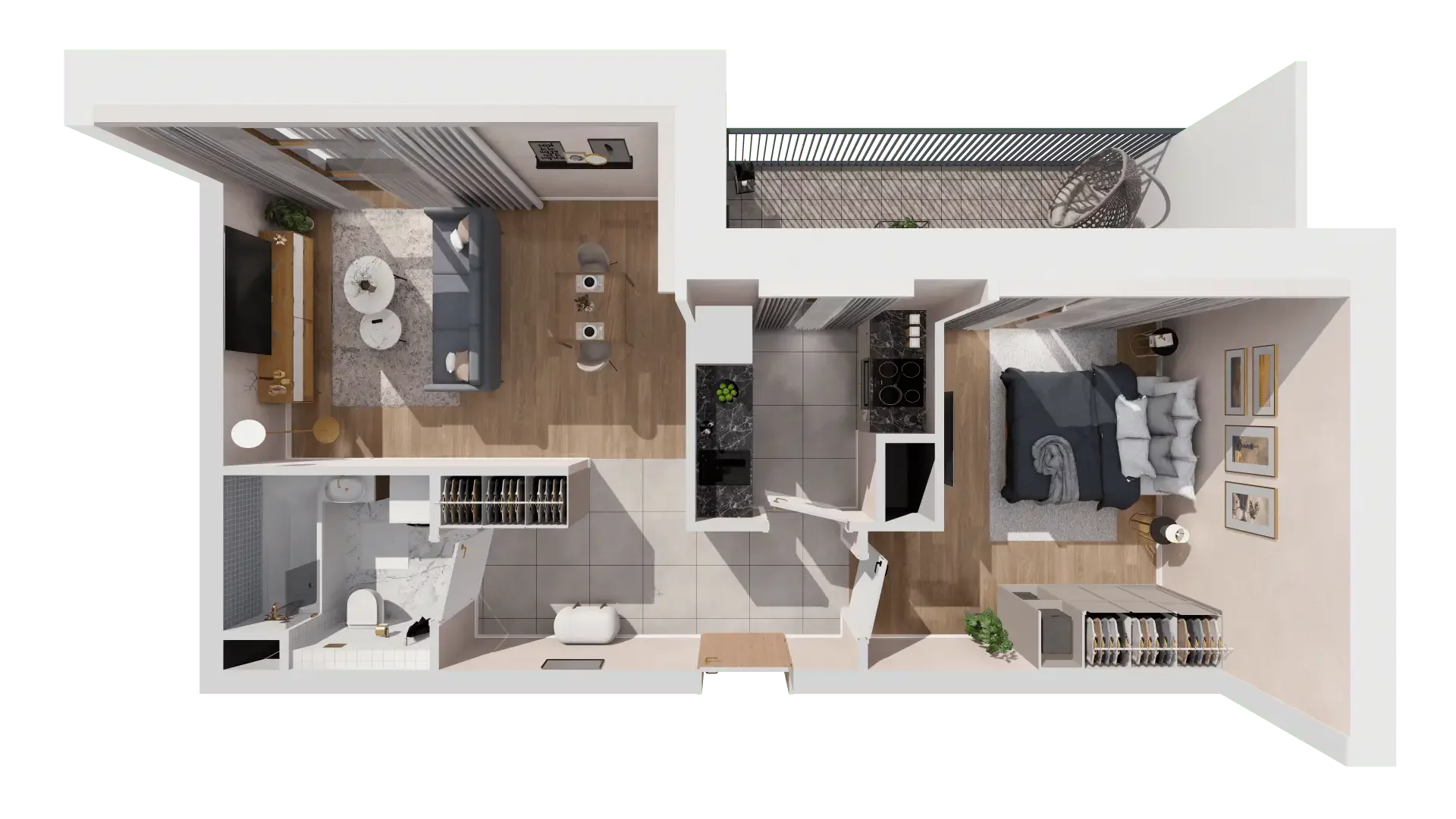 2 pokoje, mieszkanie 46,80 m², piętro 1, oferta nr 1C.1.151, Francuska Park VIIIB, Katowice, Osiedle Paderewskiego-Muchowiec, Muchowiec, ul. Szybowcowa