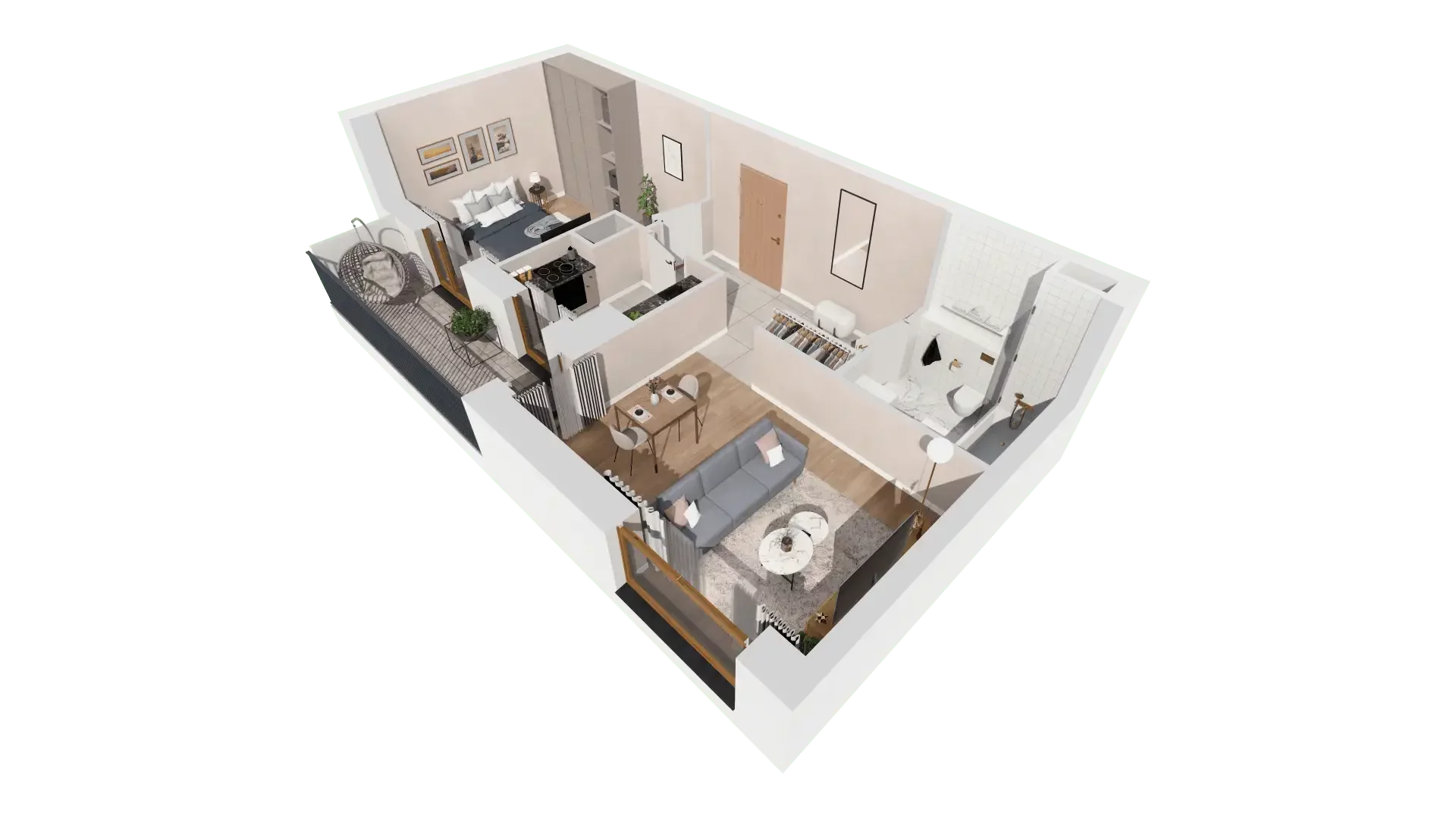 2 pokoje, mieszkanie 46,80 m², piętro 1, oferta nr 1C.1.151, Francuska Park VIIIB, Katowice, Osiedle Paderewskiego-Muchowiec, Muchowiec, ul. Szybowcowa