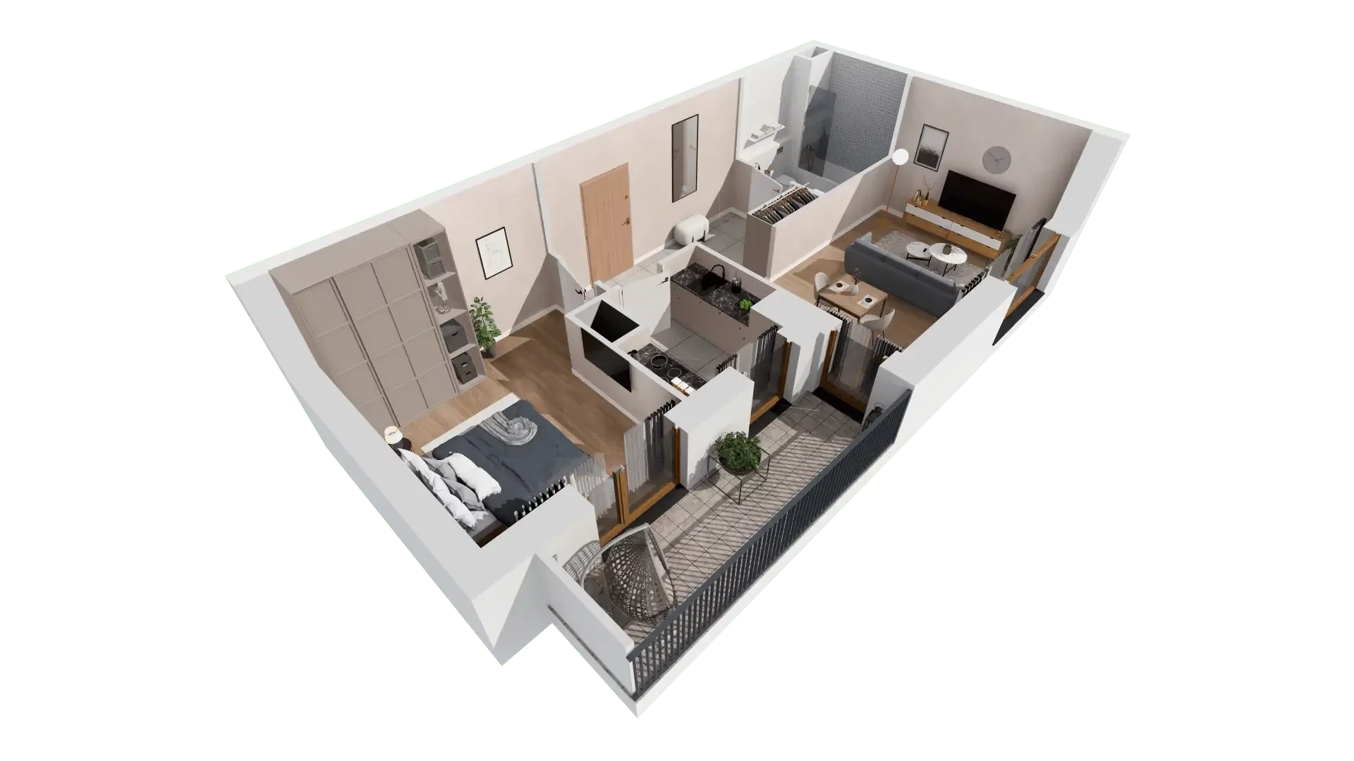 2 pokoje, mieszkanie 46,80 m², piętro 1, oferta nr 1C.1.151, Francuska Park VIIIB, Katowice, Osiedle Paderewskiego-Muchowiec, Muchowiec, ul. Szybowcowa